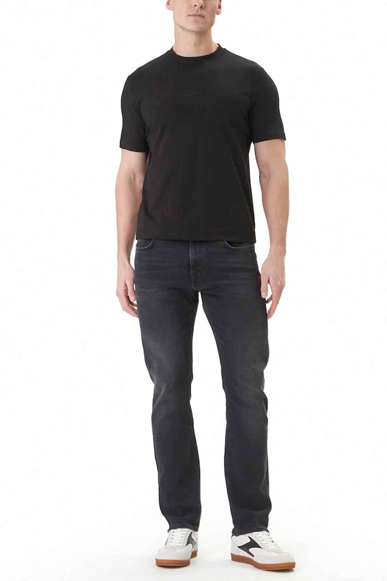 KARL LAGERFELD T-SHIRT CREW NECK LOGO ΜΑΥΡΟ