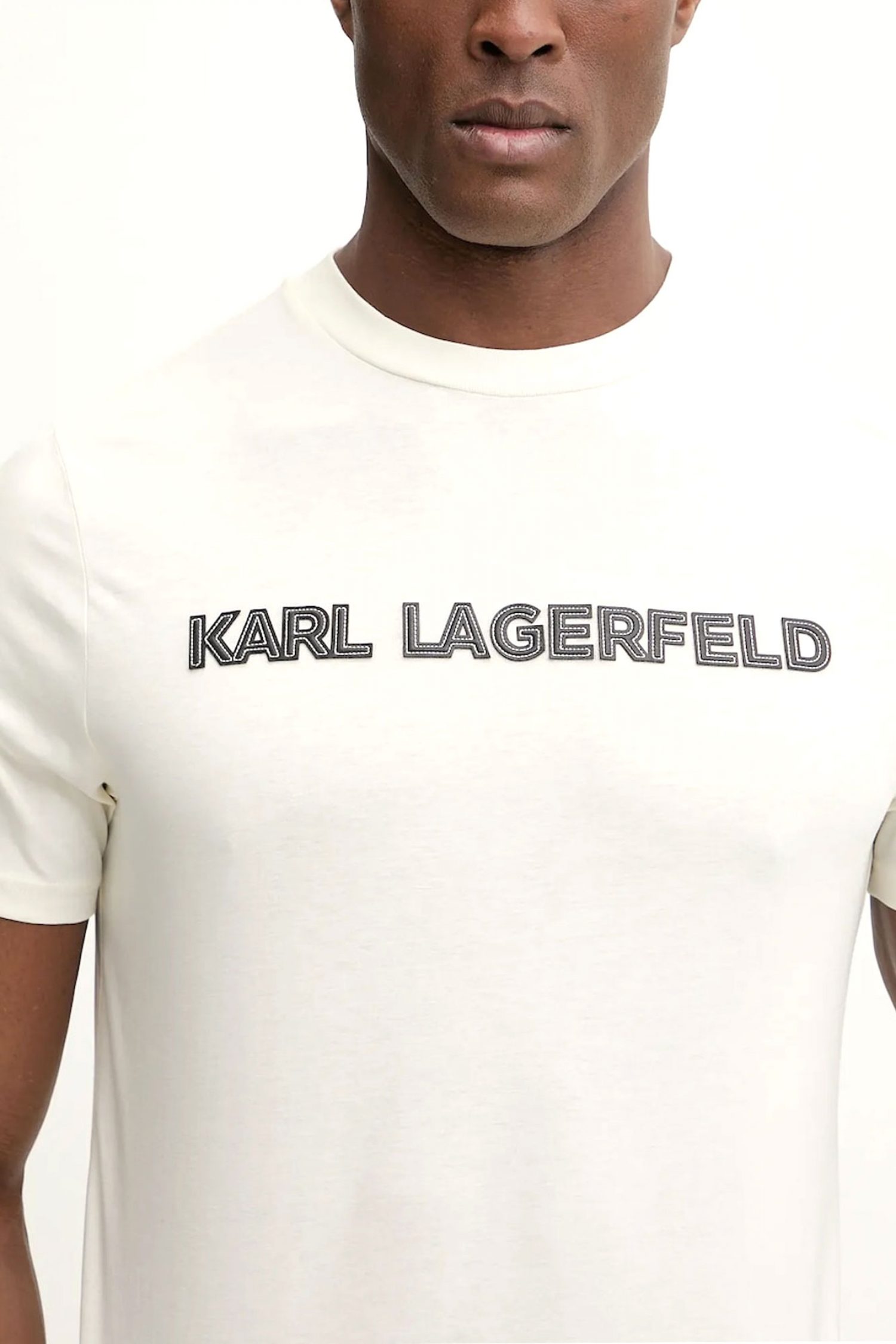KARL LAGERFELD T-SHIRT CREW NECK BIG LOGO ΥΠΟΛΕΥΚΟ