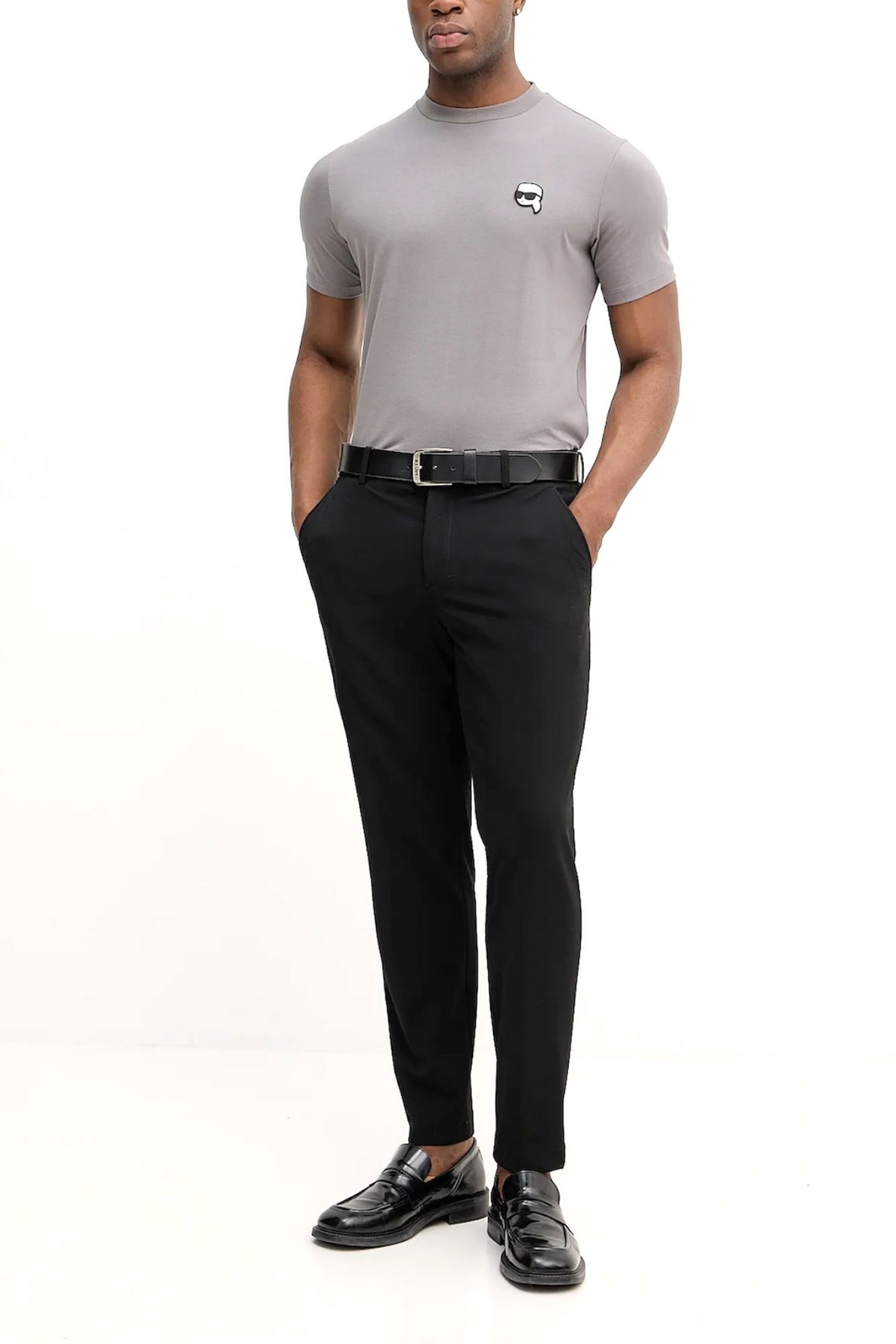 KARL LAGERFELD T-SHIRT LOGO ΓΚΡΙ