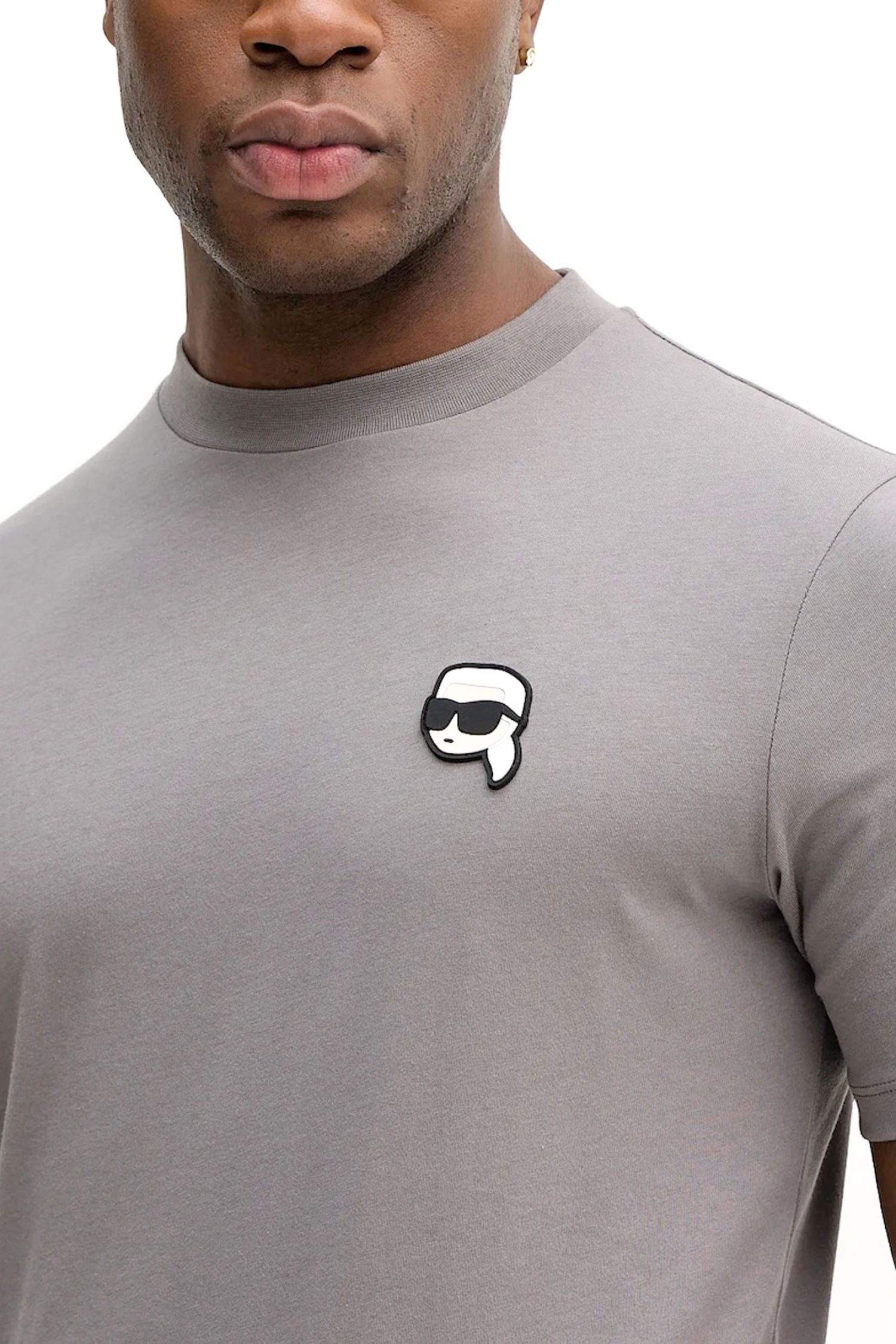 KARL LAGERFELD T-SHIRT LOGO ΓΚΡΙ