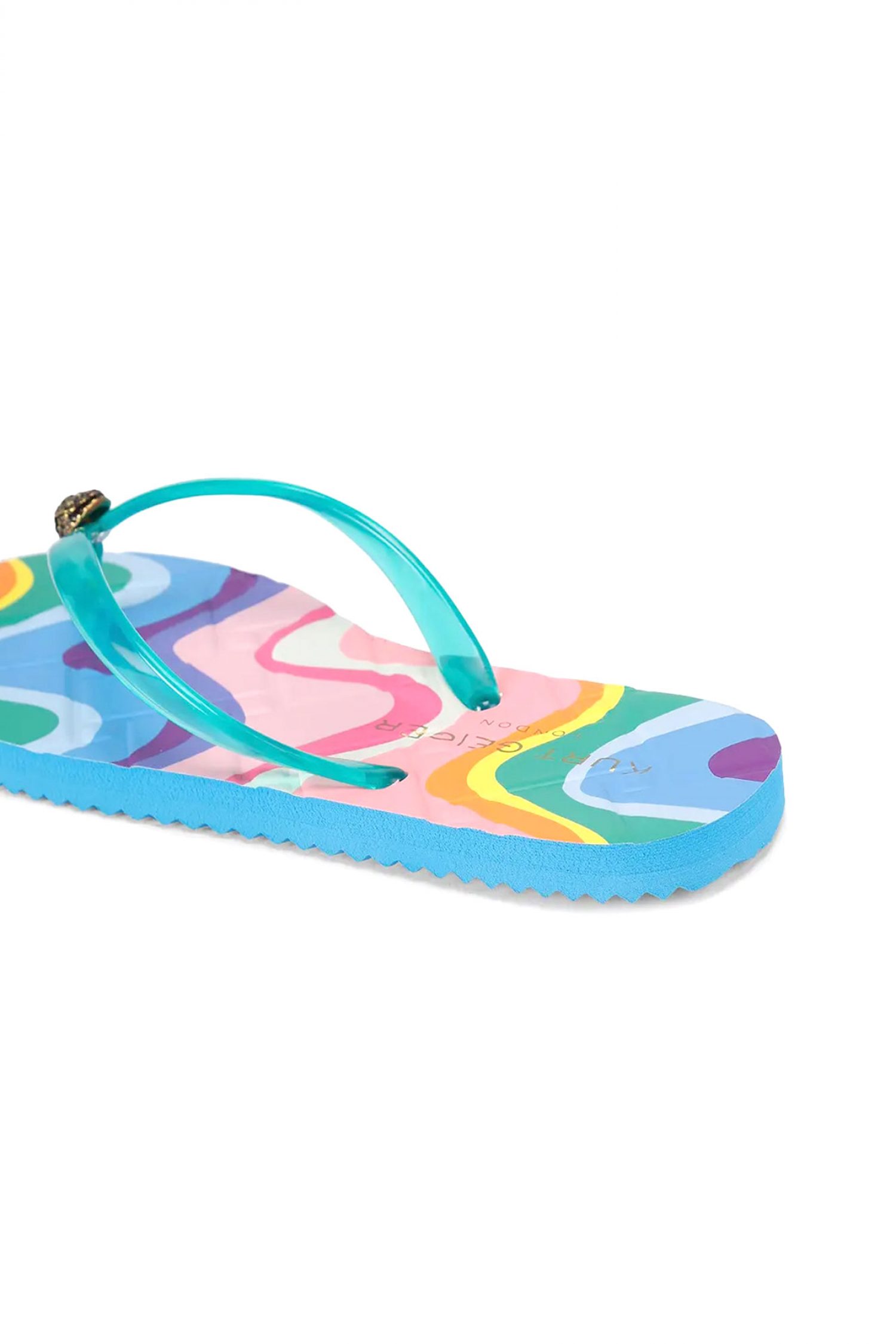 KURT GEIGER ΠΑΠΟΥΤΣΙΑ ΣΑΓΙΟΝΑΡΕΣ KENSINGTON Q FLIP FLOP LOGO ΠΟΛΥΧΡΩΜΟ/ΜΠΛΕ φωτογραφία