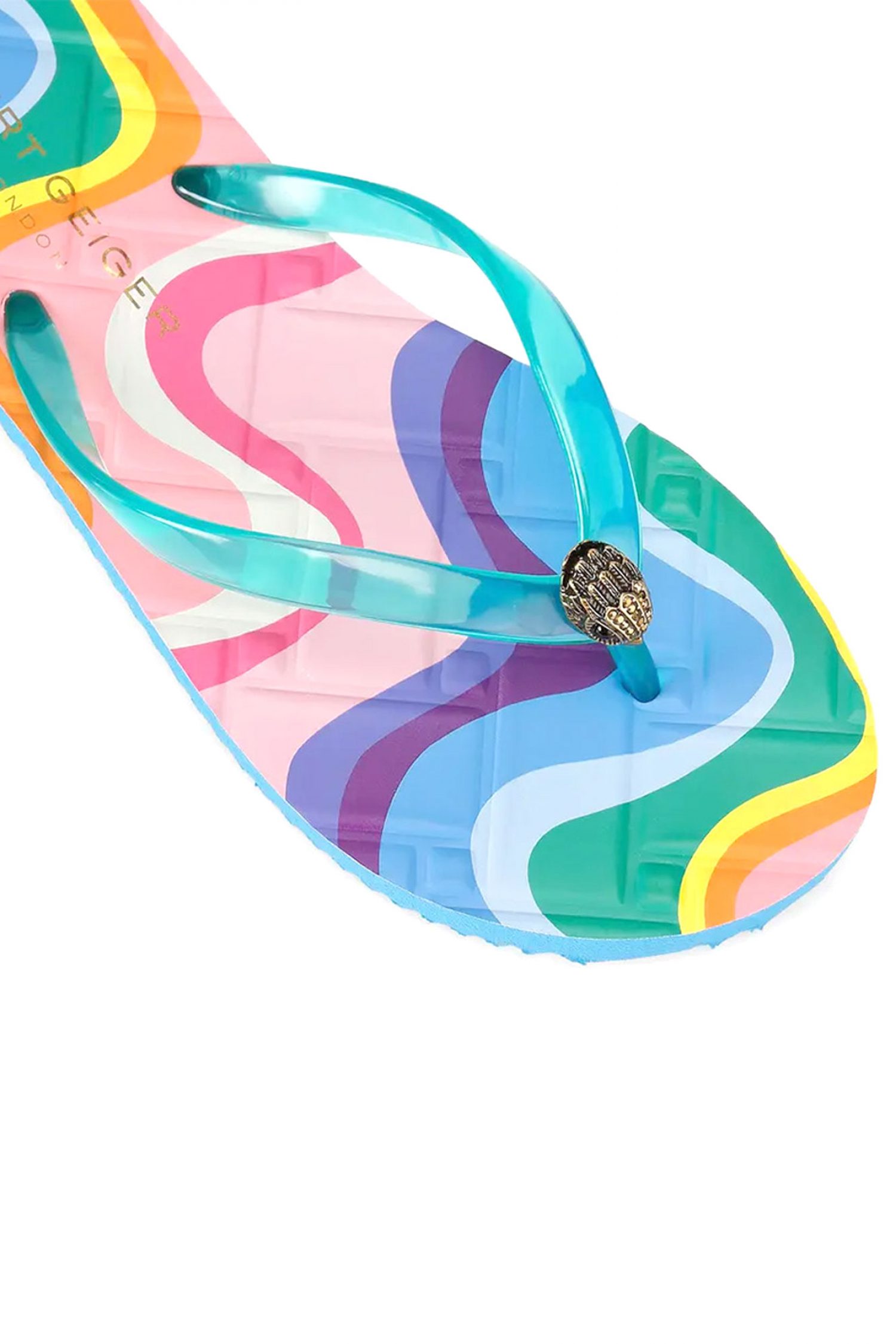 KURT GEIGER ΠΑΠΟΥΤΣΙΑ ΣΑΓΙΟΝΑΡΕΣ KENSINGTON Q FLIP FLOP LOGO ΠΟΛΥΧΡΩΜΟ/ΜΠΛΕ φωτογραφία