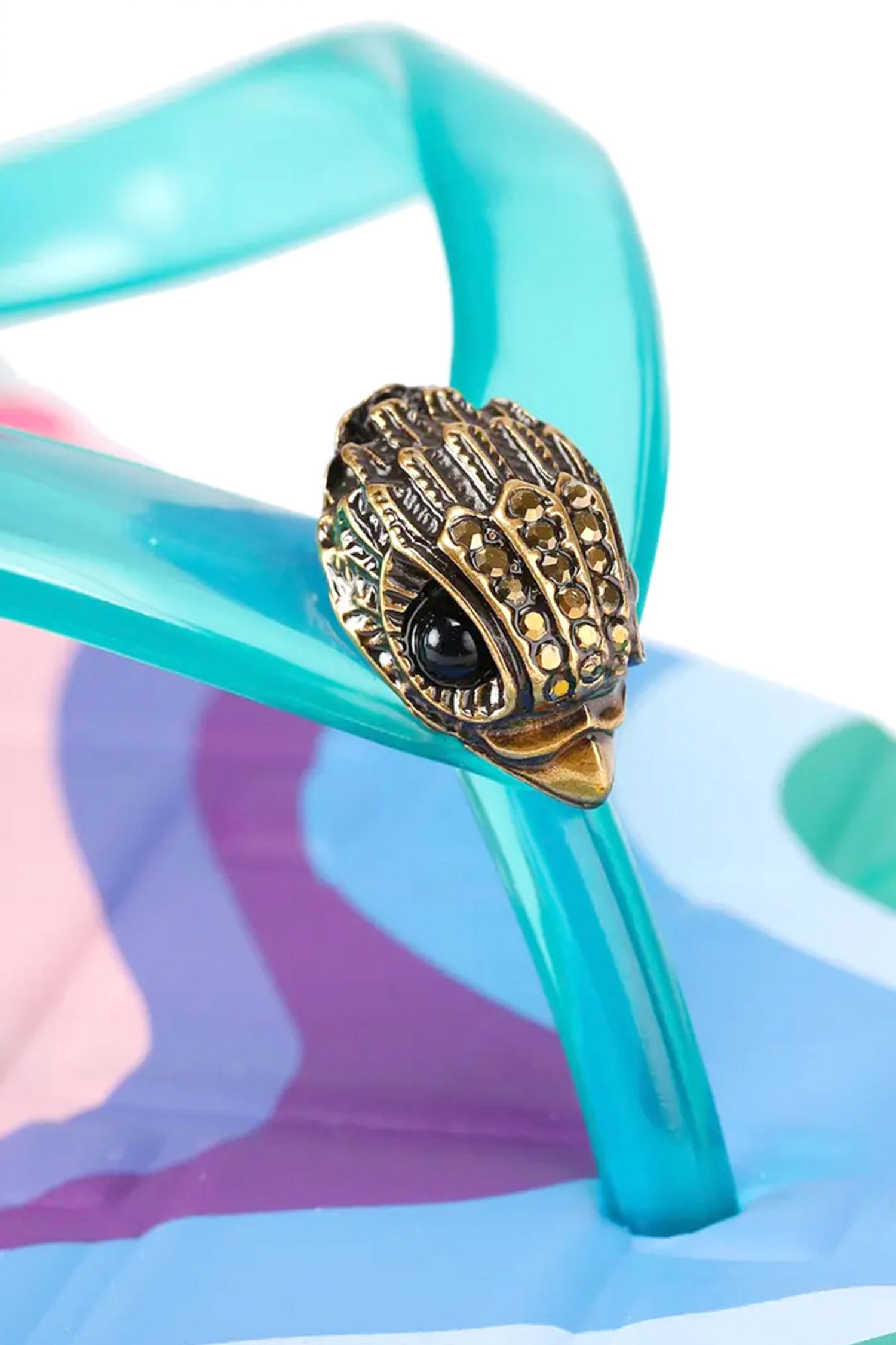 KURT GEIGER ΠΑΠΟΥΤΣΙΑ ΣΑΓΙΟΝΑΡΕΣ KENSINGTON Q FLIP FLOP LOGO ΠΟΛΥΧΡΩΜΟ/ΜΠΛΕ φωτογραφία