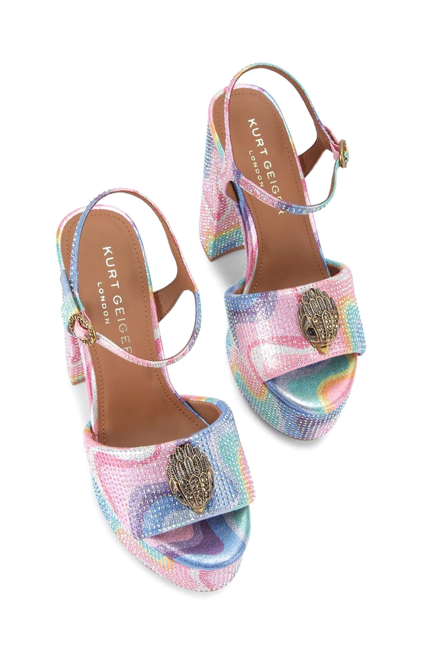 KURT GEIGER ΠΑΠΟΥΤΣΙΑ ΠΕΔΙΛΑ KENSINGTON PLATFORM SDL ΣΤΡΑΣ LOGO ΠΟΛΥΧΡΩΜΟ φωτογραφία