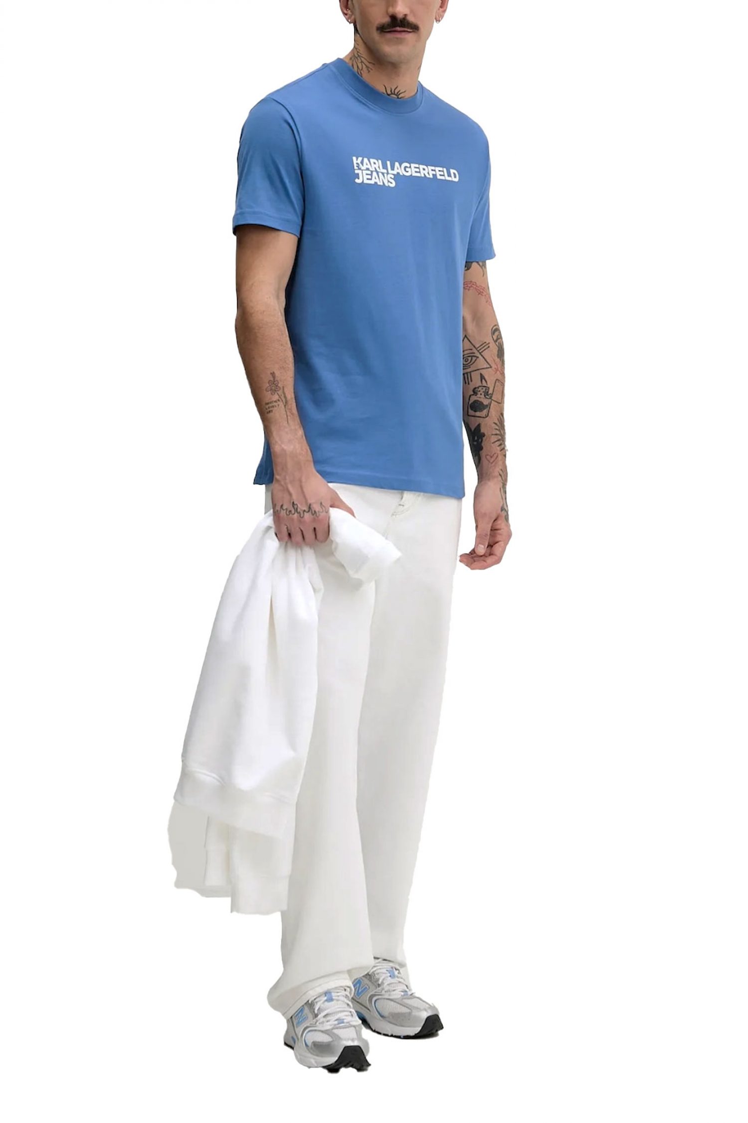 KARL LAGERFELD JEANS T-SHIRT REGULAR FIT SS ESSENTIAL TEE ΜΠΛΕ