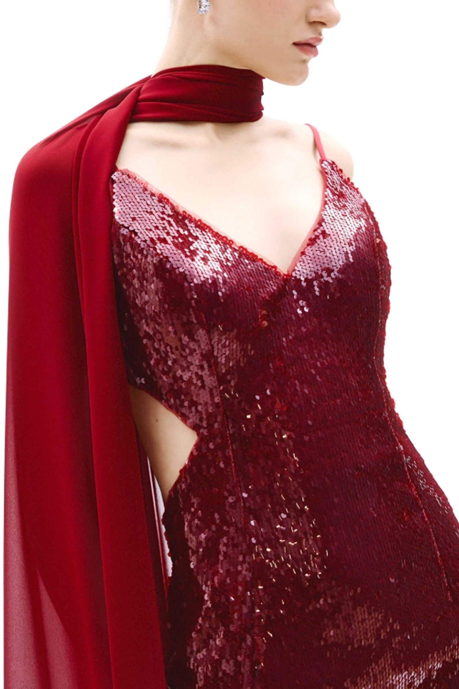 ALLURE EVENING ΦΟΡΕΜΑ MAXI ΑΝΟΙΧΤΗ ΠΛΑΤΗ ΠΑΓΙΕΤΑ ΜΠΟΡΝΤΩ φωτογραφία