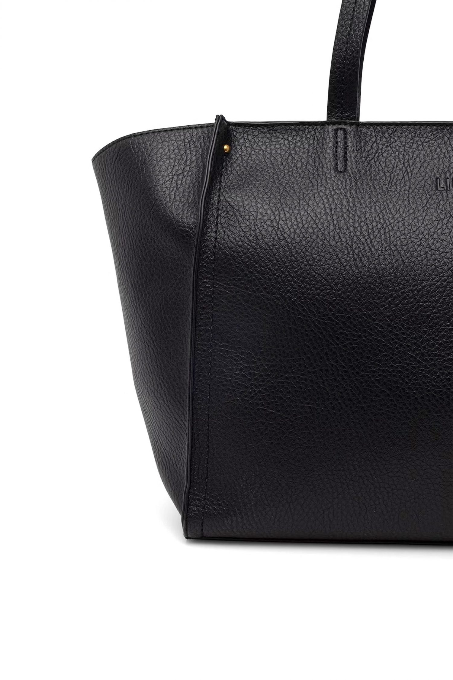 LIU-JO ΤΣΑΝΤΑ ΩΜΟΥ SHOPPER LOGO ΜΑΥΡΟ