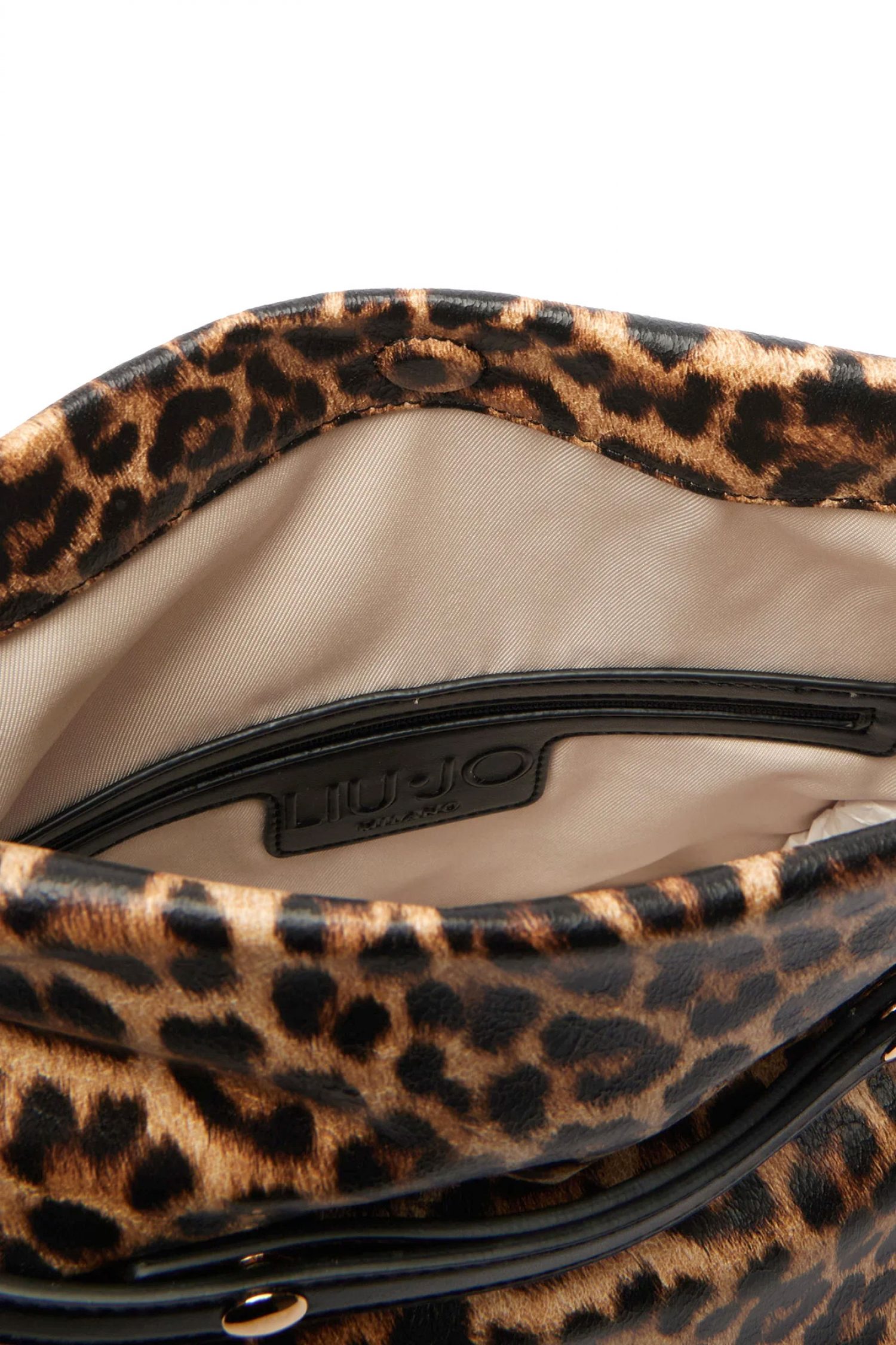 LIU-JO ΤΣΑΝΤΑ ΩΜΟΥ LEOPARD PRINT RICCY ΚΑΦΕ-ΜΠΕΖ