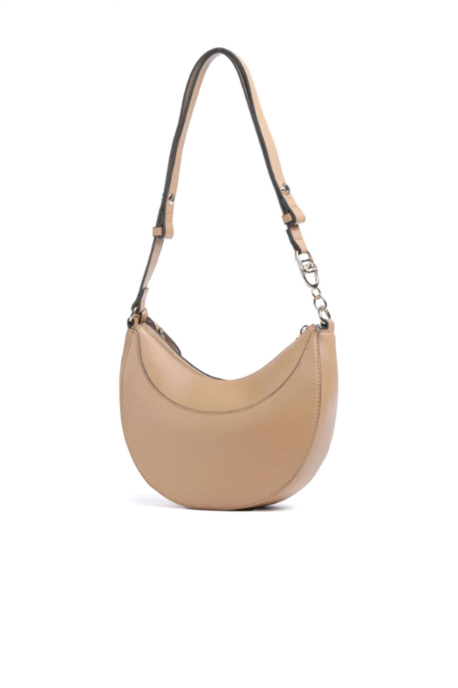 LIU-JO BETTER ΤΣΑΝΤΑ CROSSBODY CIRRY LOGO ΜΕΤΑΛΛΙΚΟ ΚΑΦΕ