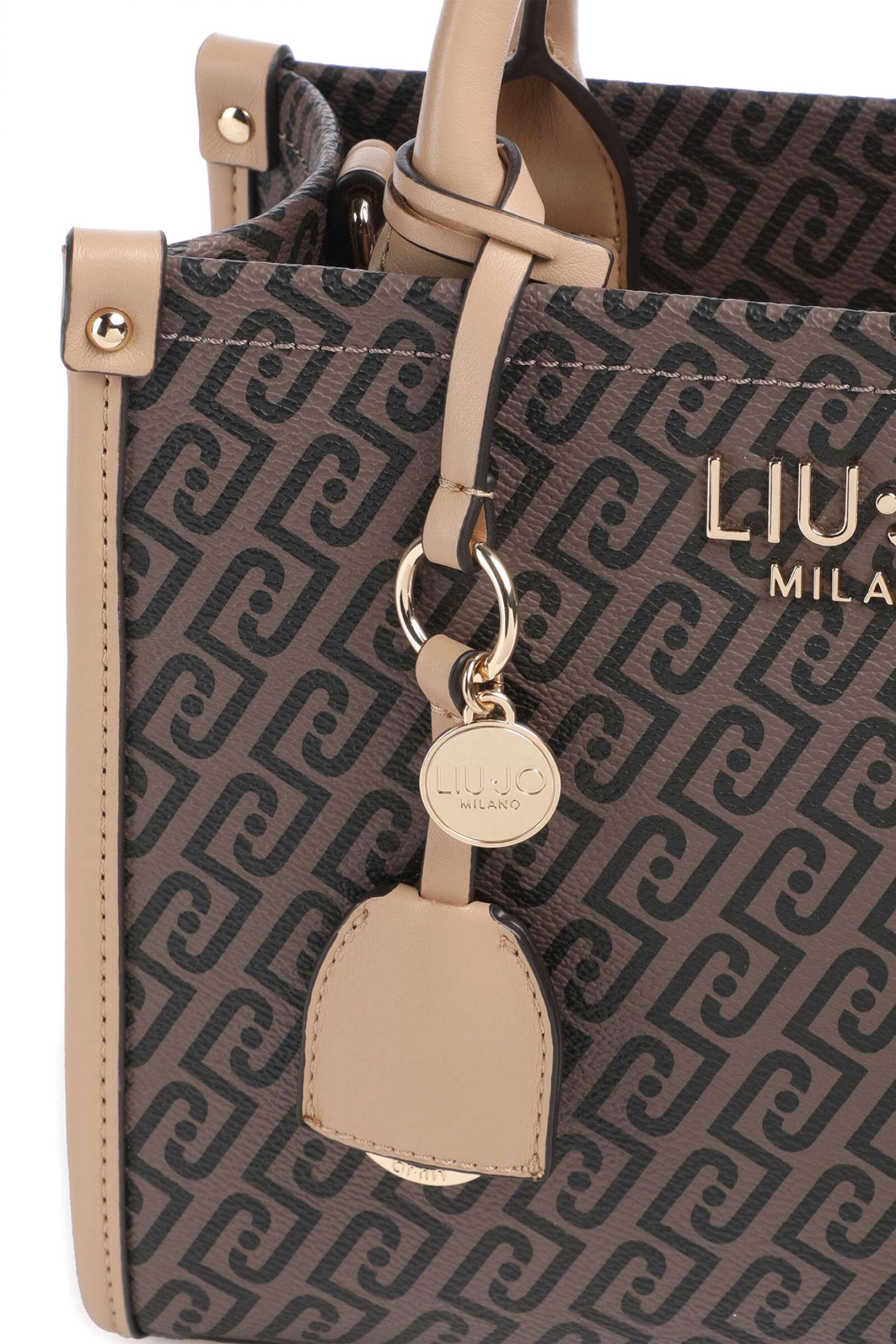 LIU-JO BETTER ΤΣΑΝΤΑ ΧΕΙΡΟΣ/CROSSBODY TOTE RIDHI ALL OVER LOGO ΚΑΦΕ