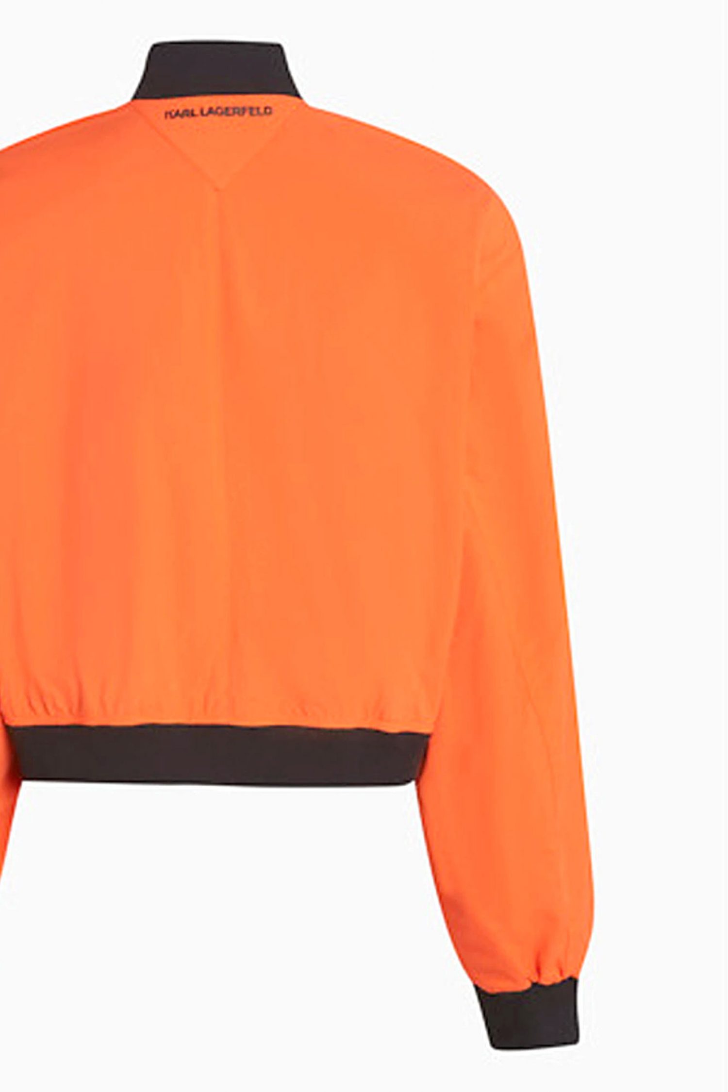 KARL LAGERFELD ΜΠΟΥΦΑΝ IKON BOMBER LOGO ΜΑΝΙΚΙ ΠΟΡΤΟΚΑΛΙ φωτογραφία