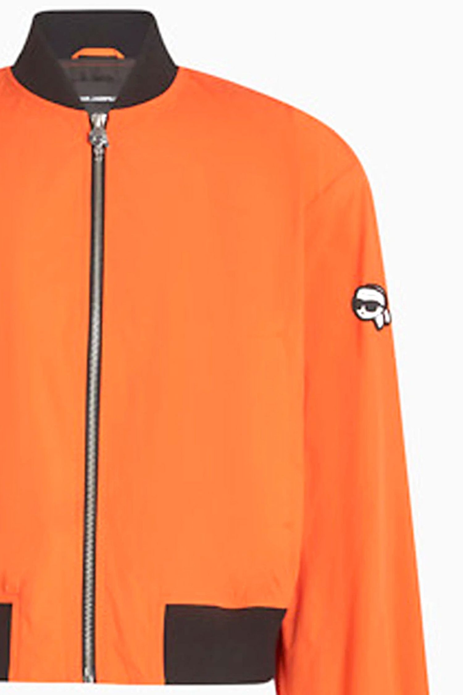 KARL LAGERFELD ΜΠΟΥΦΑΝ IKON BOMBER LOGO ΜΑΝΙΚΙ ΠΟΡΤΟΚΑΛΙ φωτογραφία
