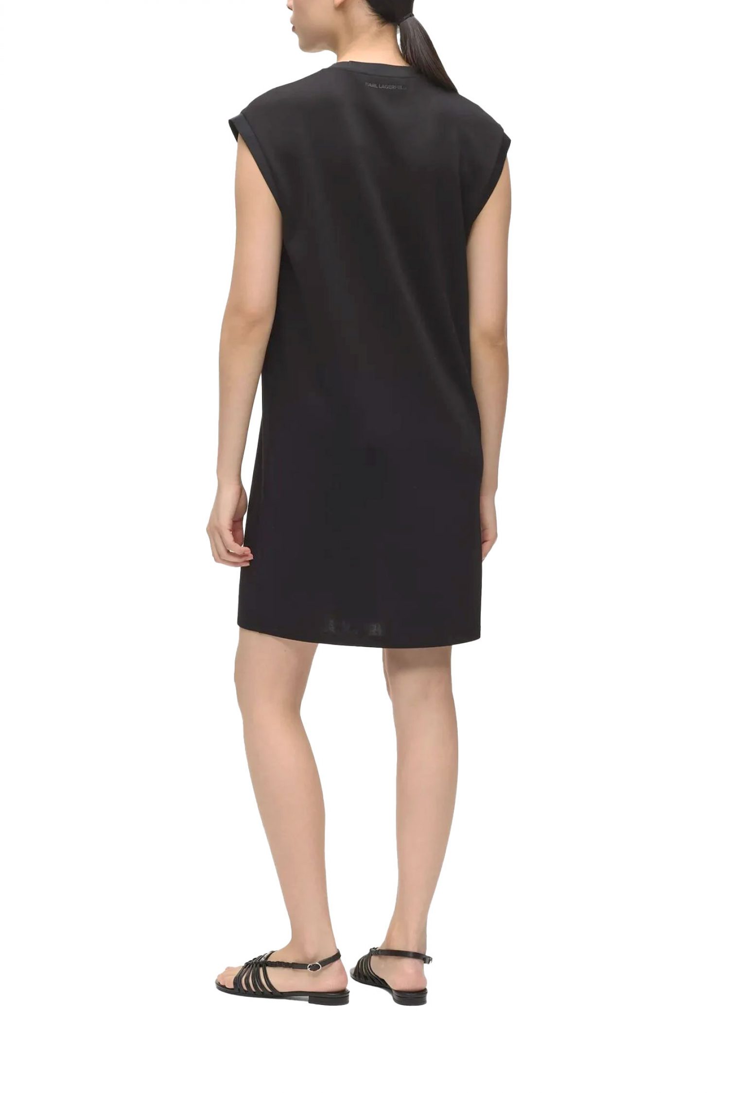 KARL LAGERFELD ΦΟΡΕΜΑ MIDI SIGNAATURE T-SHIRT LOGO ΜΑΥΡΟ