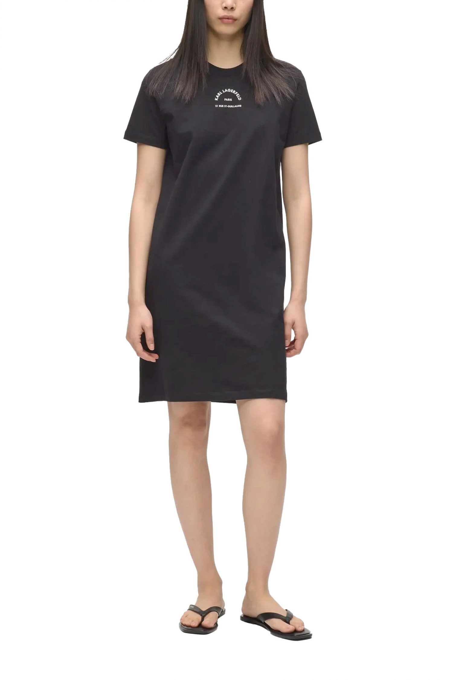 KARL LAGERFELD ΦΟΡΕΜΑ MIDI RSG T-SHIRT LOGO ΜΑΥΡΟ