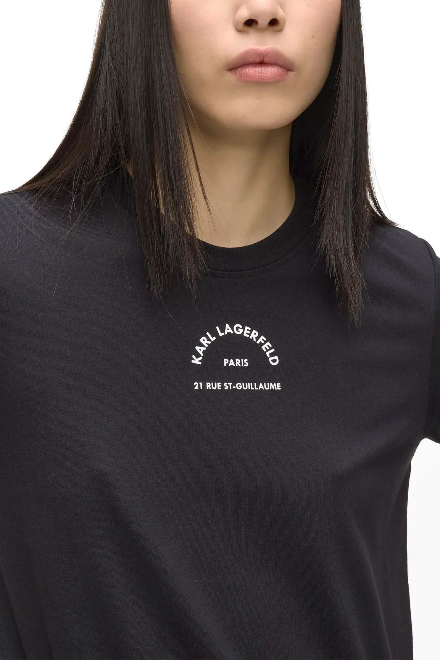 KARL LAGERFELD ΦΟΡΕΜΑ MIDI RSG T-SHIRT LOGO ΜΑΥΡΟ