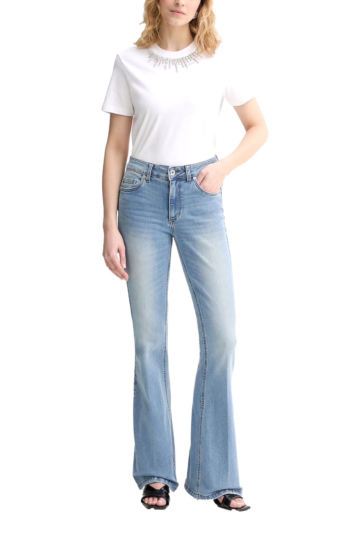 KARL LAGERFELD T-SHIRT EMBELLISHMENT RELAXED FIT ΛΕΥΚΟ