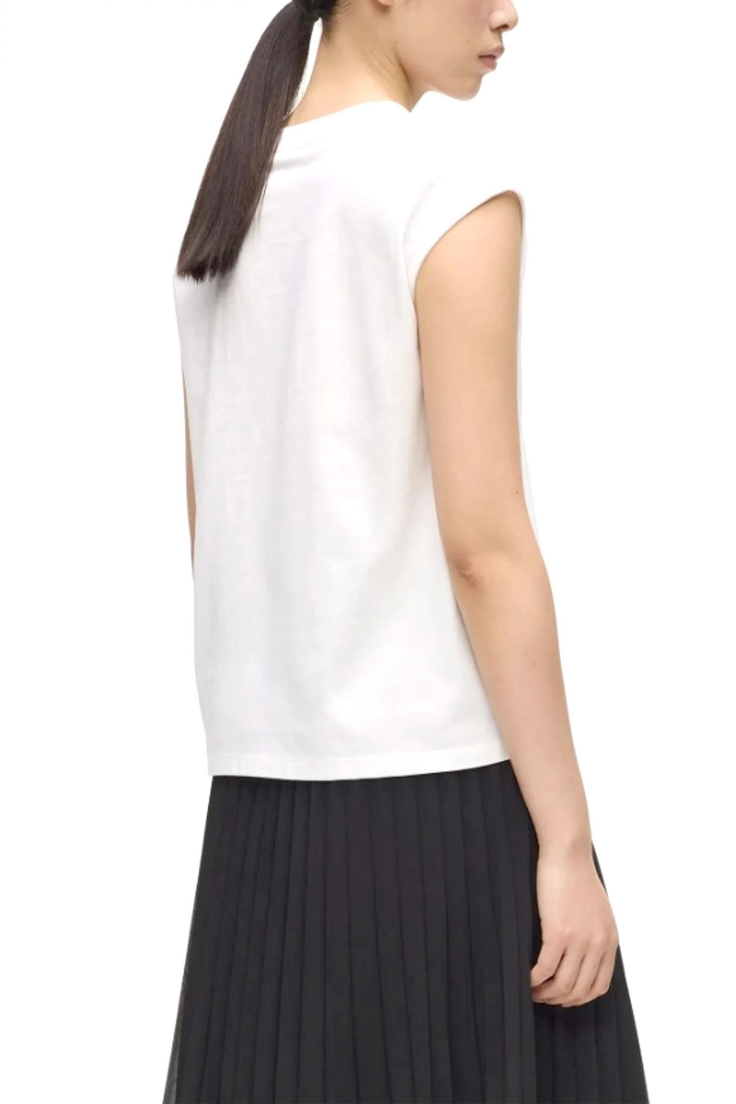 KARL LAGERFELD TANK TOP SIGNATURE HEM LOGO ΕΚΡΟΥ φωτογραφία