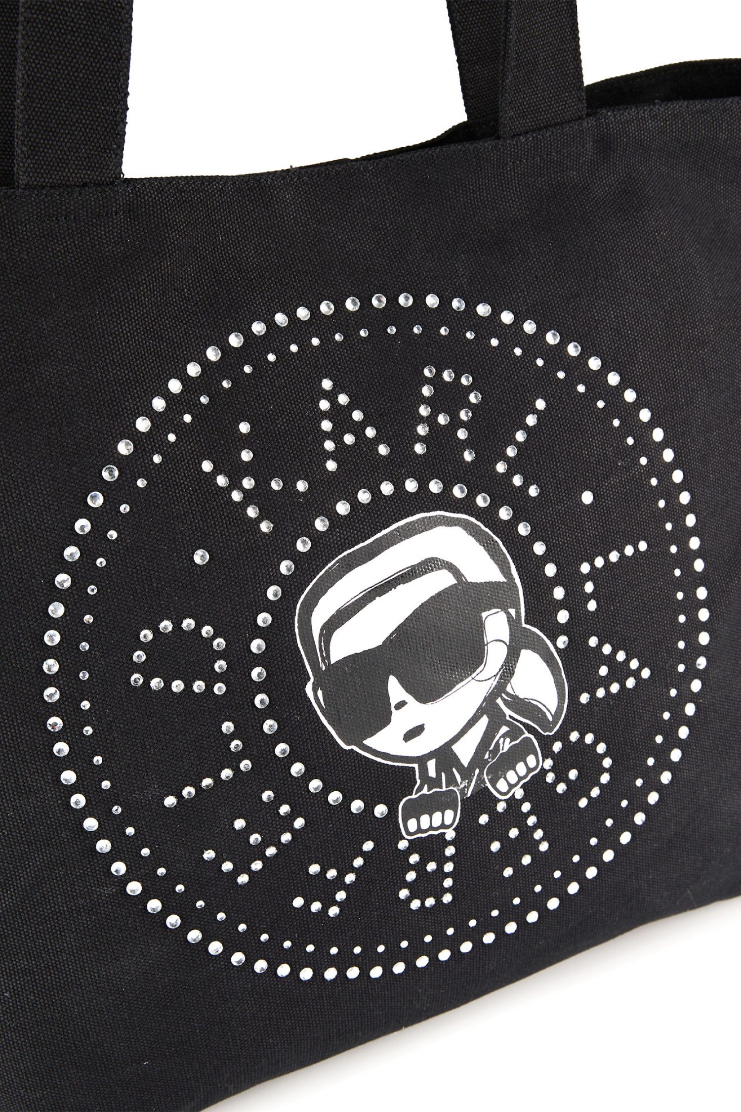 KARL LAGERFELD ΤΣΑΝΤΑ ΩΜΟΥ IKON CIRCLE RH SHOPPER LOGO ΣΤΡΑΣ ΜΑΥΡΟ φωτογραφία