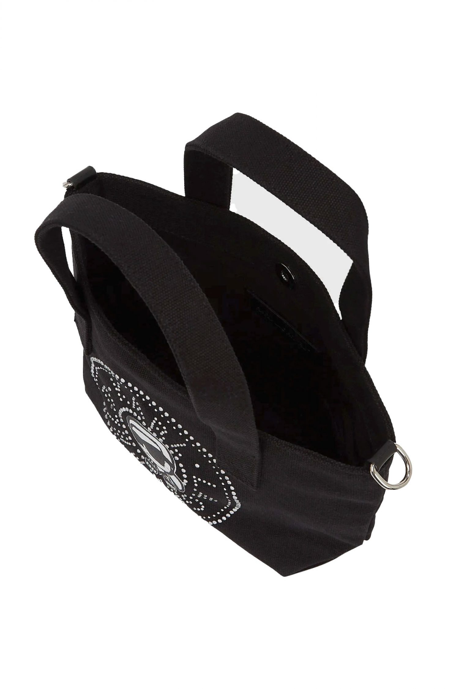 KARL LAGERFELD ΤΣΑΝΤΑ ΧΕΙΡΟΣ/CROSSBODY IKON CIRCLE RH SM SHOPPER LOGO ΣΤΡΑΣ ΜΑΥΡΟ φωτογραφία