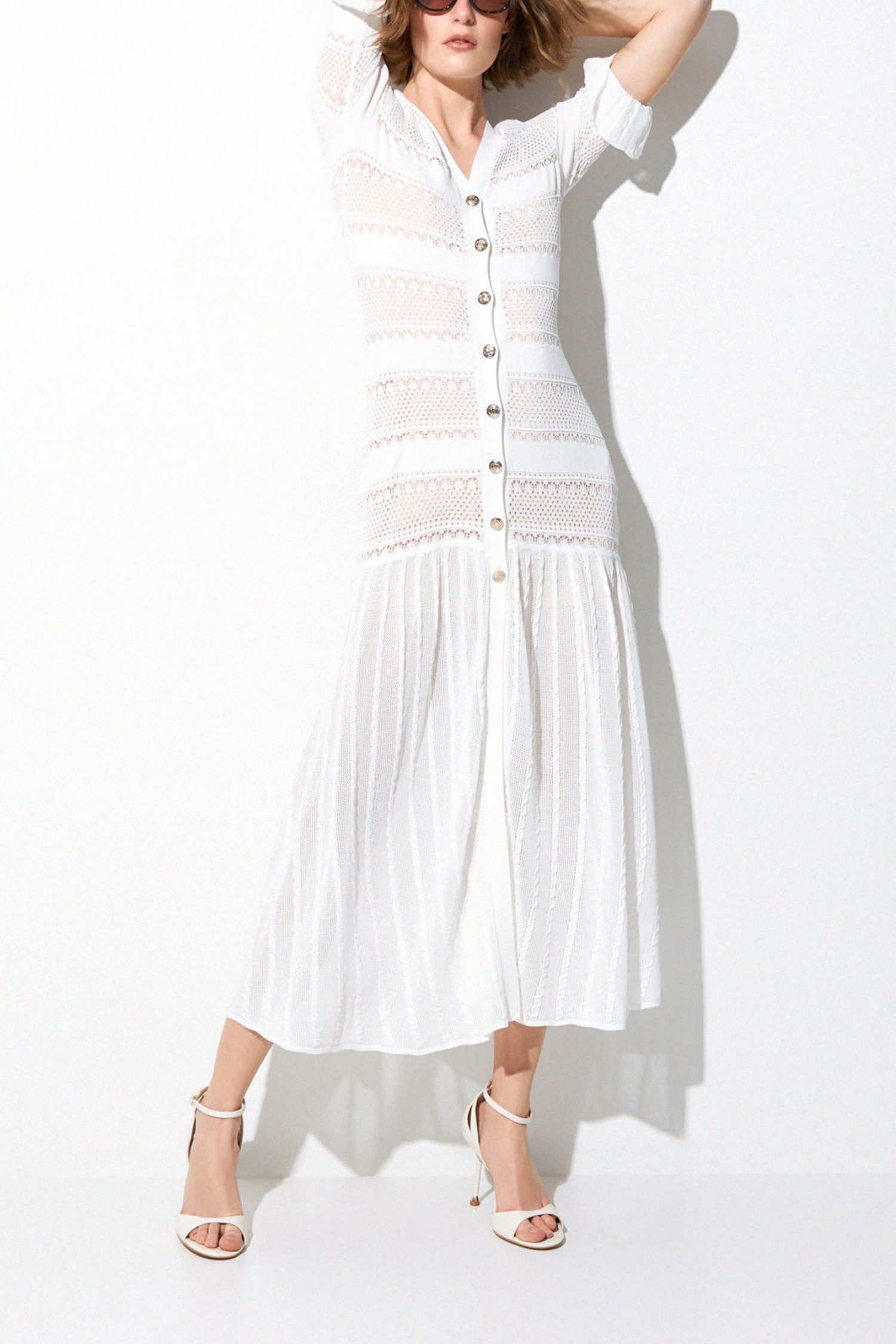 LIU-JO BETTER ΦΟΡΕΜΑ MAXI ΔΙΑΤΡΗΤΟ ΚΟΥΜΠΙΑ ΑΝΟΙΓΜΑ ΚΑΤΩ ΛΕΥΚΟ