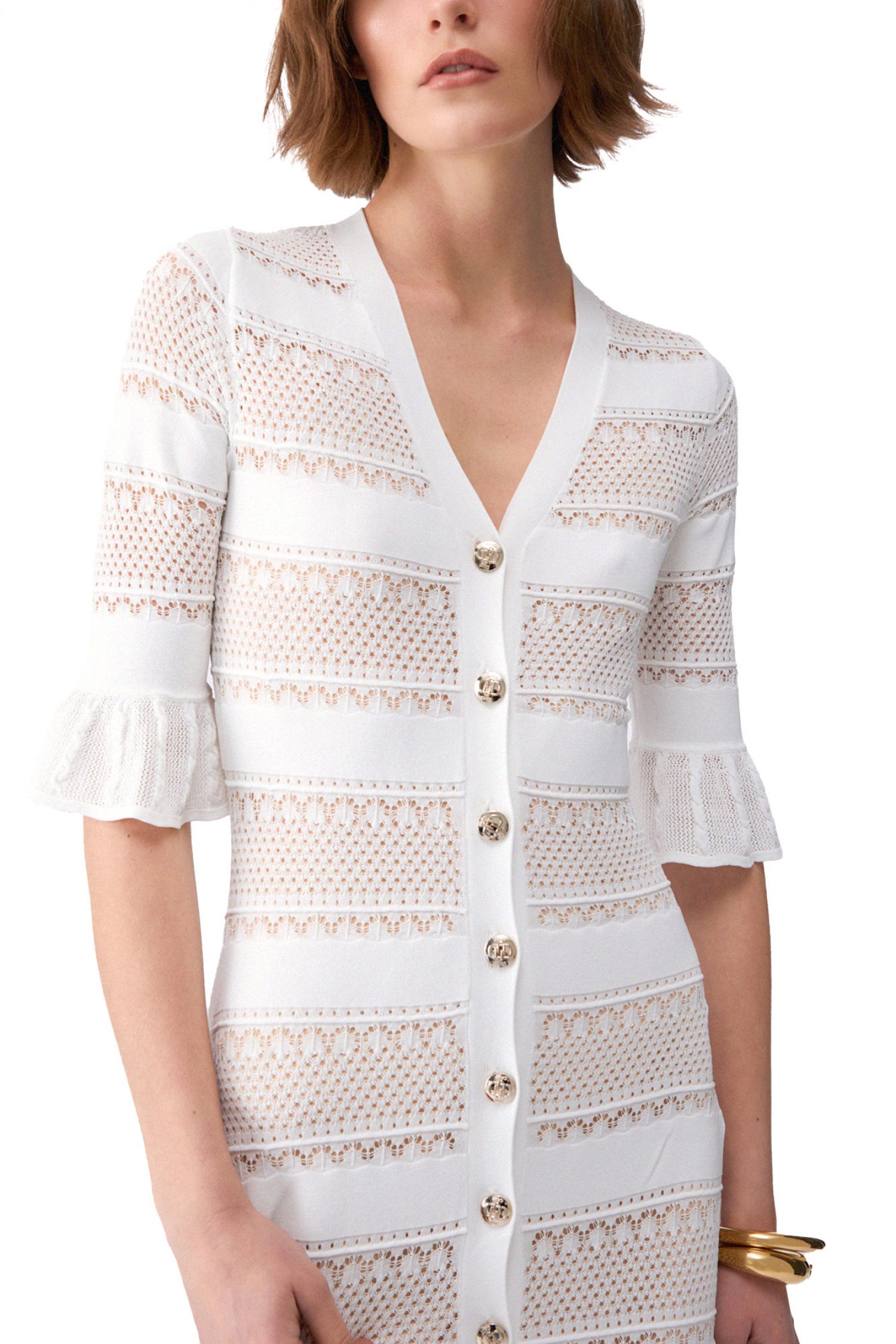 LIU-JO BETTER ΦΟΡΕΜΑ MAXI ΔΙΑΤΡΗΤΟ ΚΟΥΜΠΙΑ ΑΝΟΙΓΜΑ ΚΑΤΩ ΛΕΥΚΟ