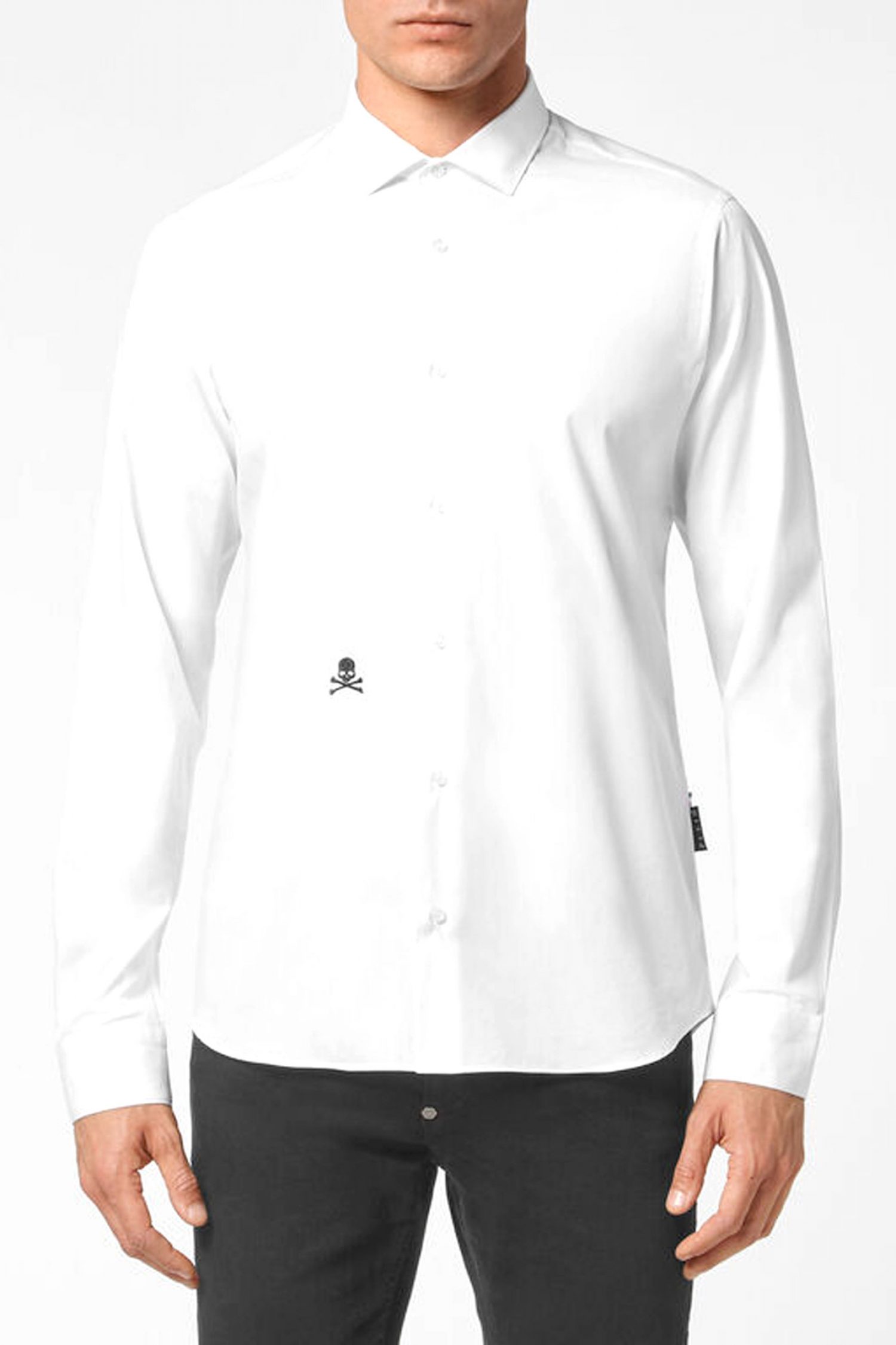 PHILLIP PLEIN ΠΟΥΚΑΜΙΣΟ SUGAR DADDY CUT LS ΛΕΥΚΟ