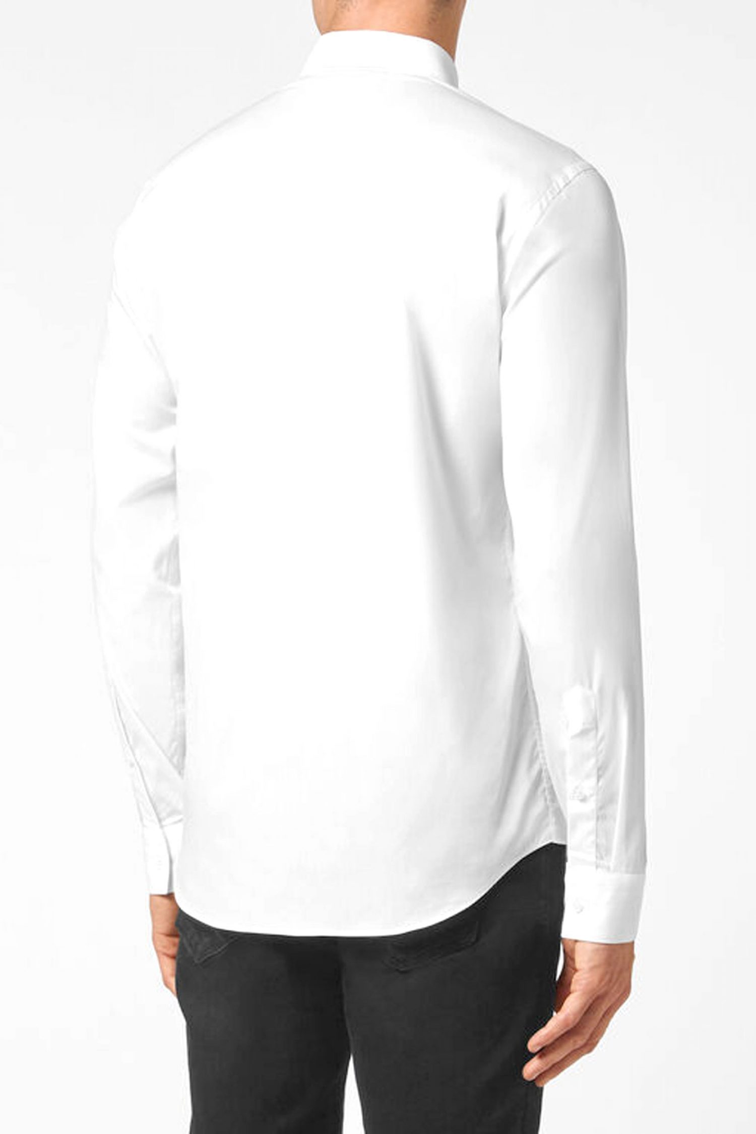 PHILLIP PLEIN ΠΟΥΚΑΜΙΣΟ SUGAR DADDY CUT LS ΛΕΥΚΟ