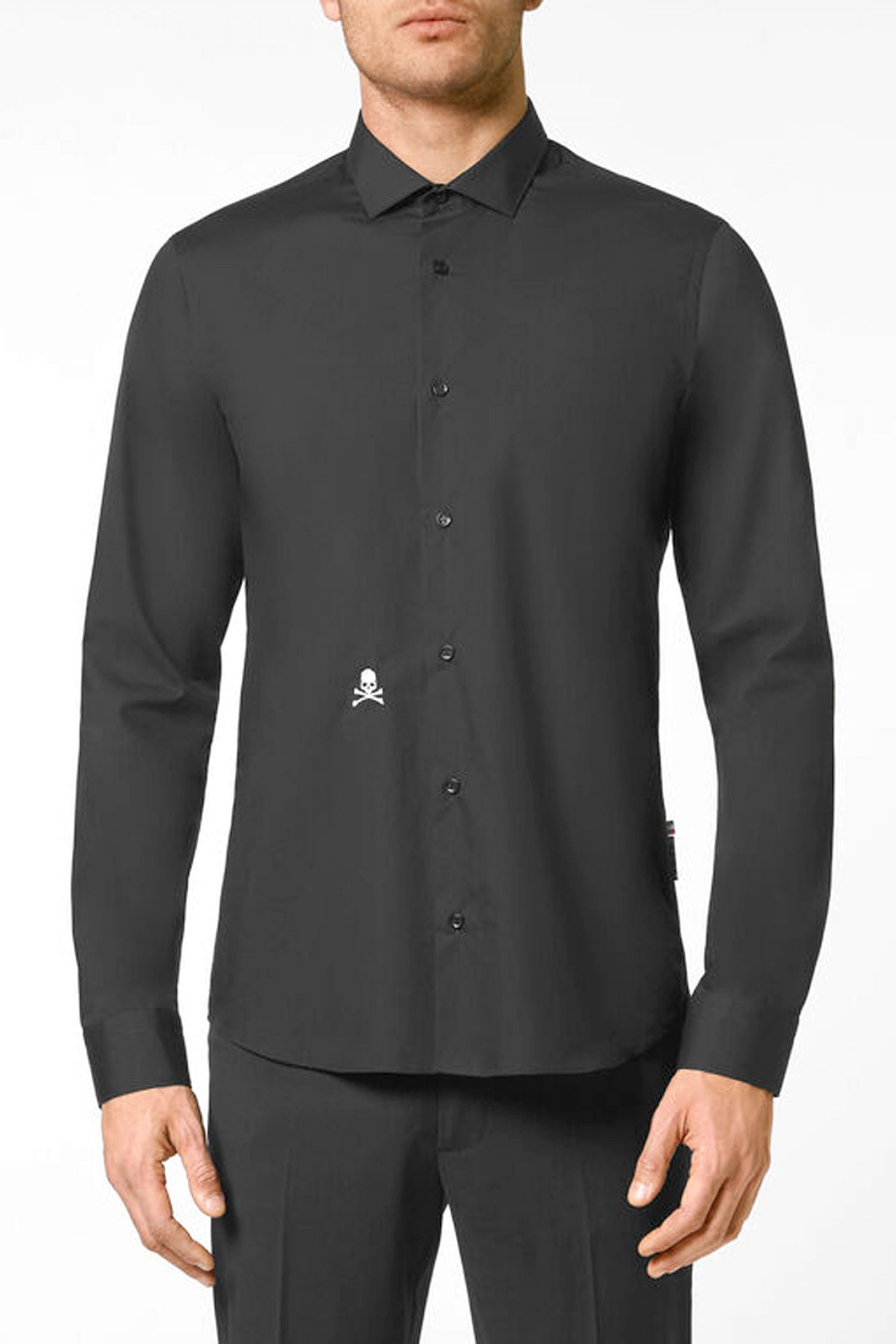 PHILLIP PLEIN ΠΟΥΚΑΜΙΣΟ SUGAR DADDY CUT LS ΜΑΥΡΟ