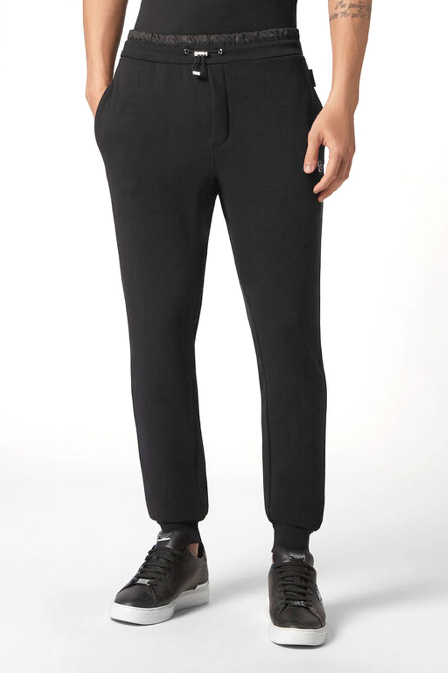 PHILIPP PLEIN ΠΑΝΤΕΛΟΝΙ ΦΟΡΜΑ HEXAGON LOGO ΜΑΥΡΟ