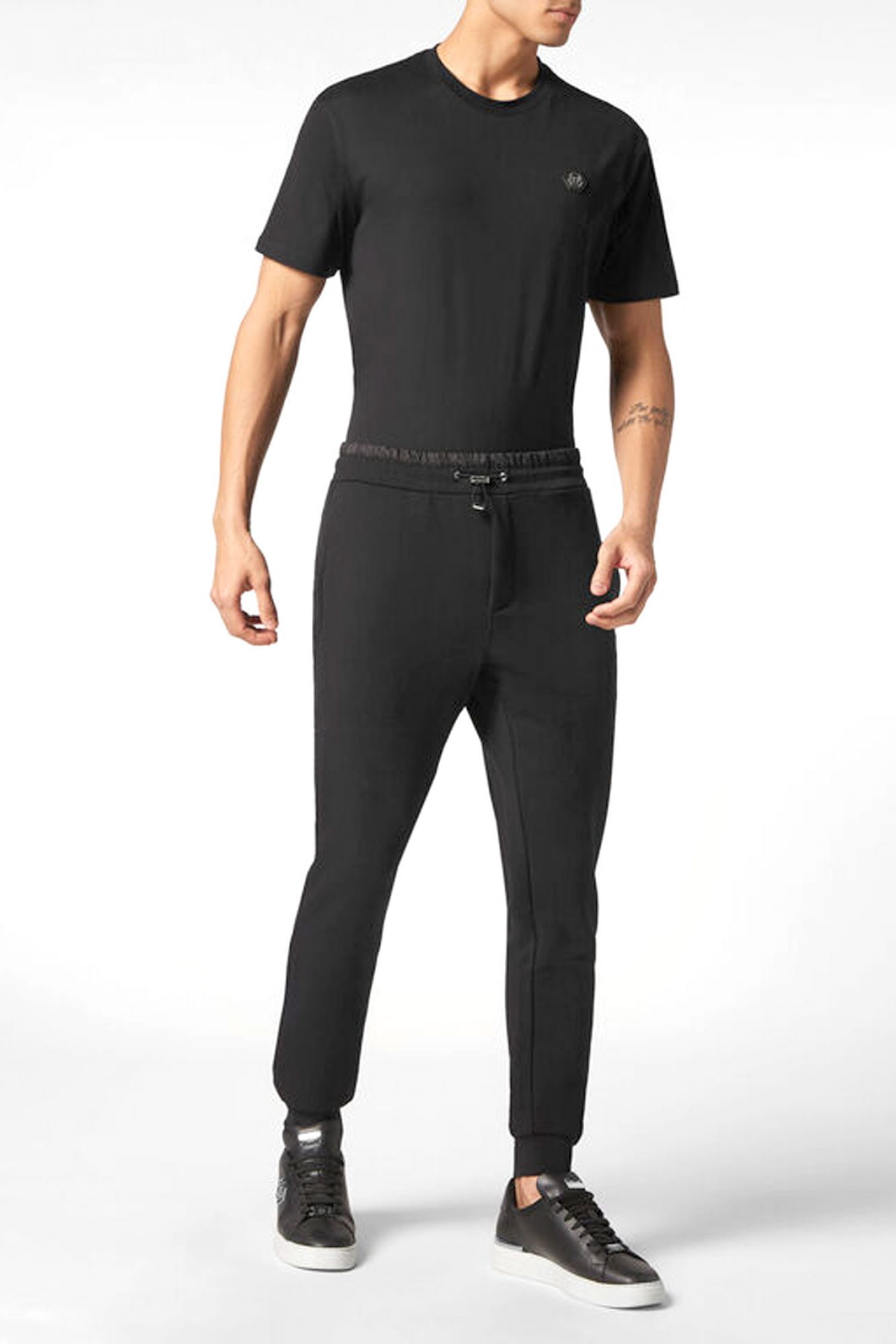 PHILIPP PLEIN ΠΑΝΤΕΛΟΝΙ ΦΟΡΜΑ HEXAGON LOGO ΜΑΥΡΟ