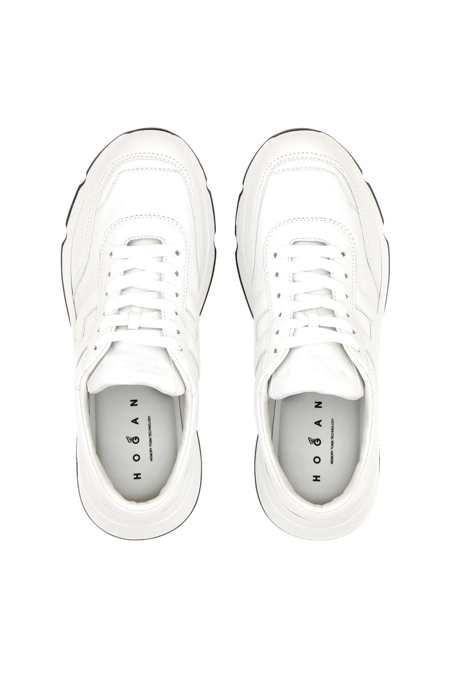 HOGAN ΠΑΠΟΥΤΣΙΑ SNEAKERS HYPERLIGHT ALLACCIATO H ΔΕΡΜΑ ΛΕΥΚΟ