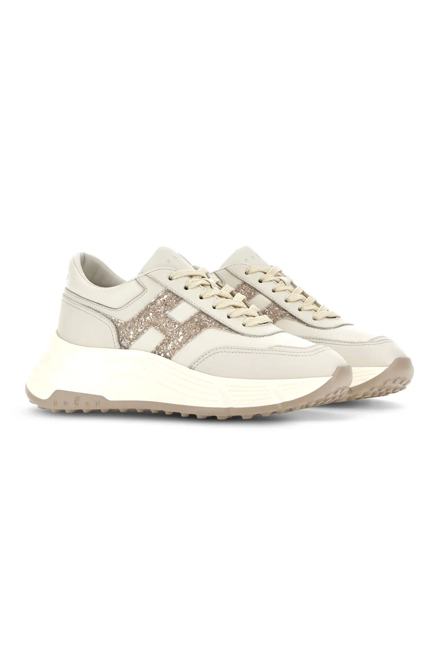 HOGAN ΠΑΠΟΥΤΣΙΑ SNEAKERS H669 ALLACCIATO H ΕΚΡΟΥ