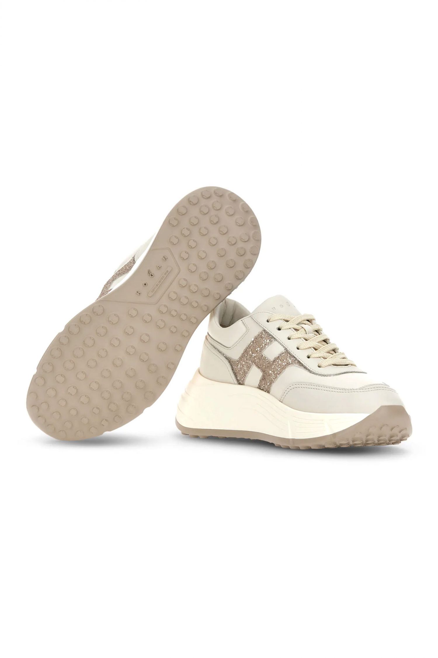 HOGAN ΠΑΠΟΥΤΣΙΑ SNEAKERS H669 ALLACCIATO H ΕΚΡΟΥ