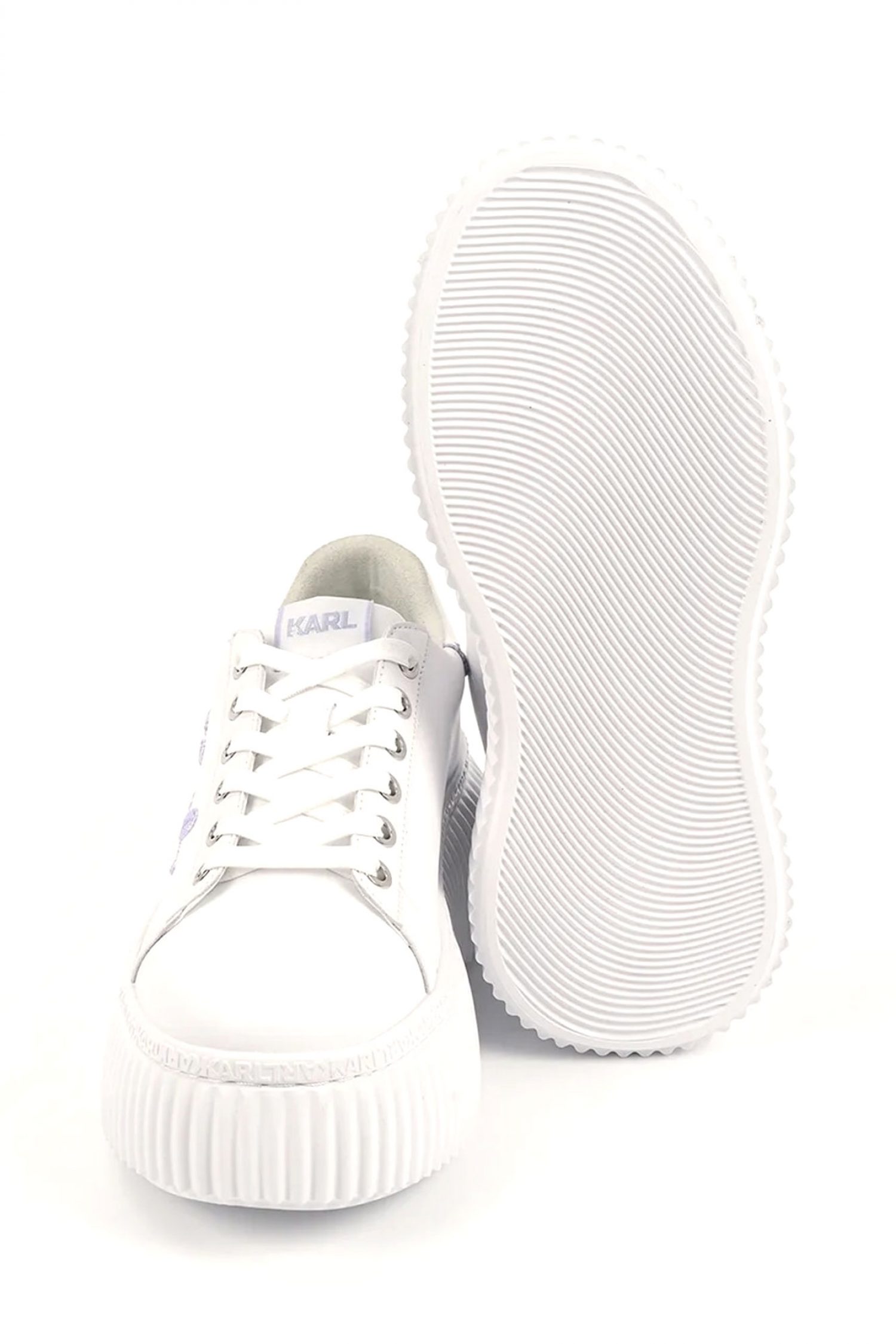 KARL LAGERFELD ΠΑΠΟΥΤΣΙΑ SNEAKERS KREEPER LO ANAΓΛΥΦΟ LOGO ΛΕΥΚΟ/ΛΙΛΑ