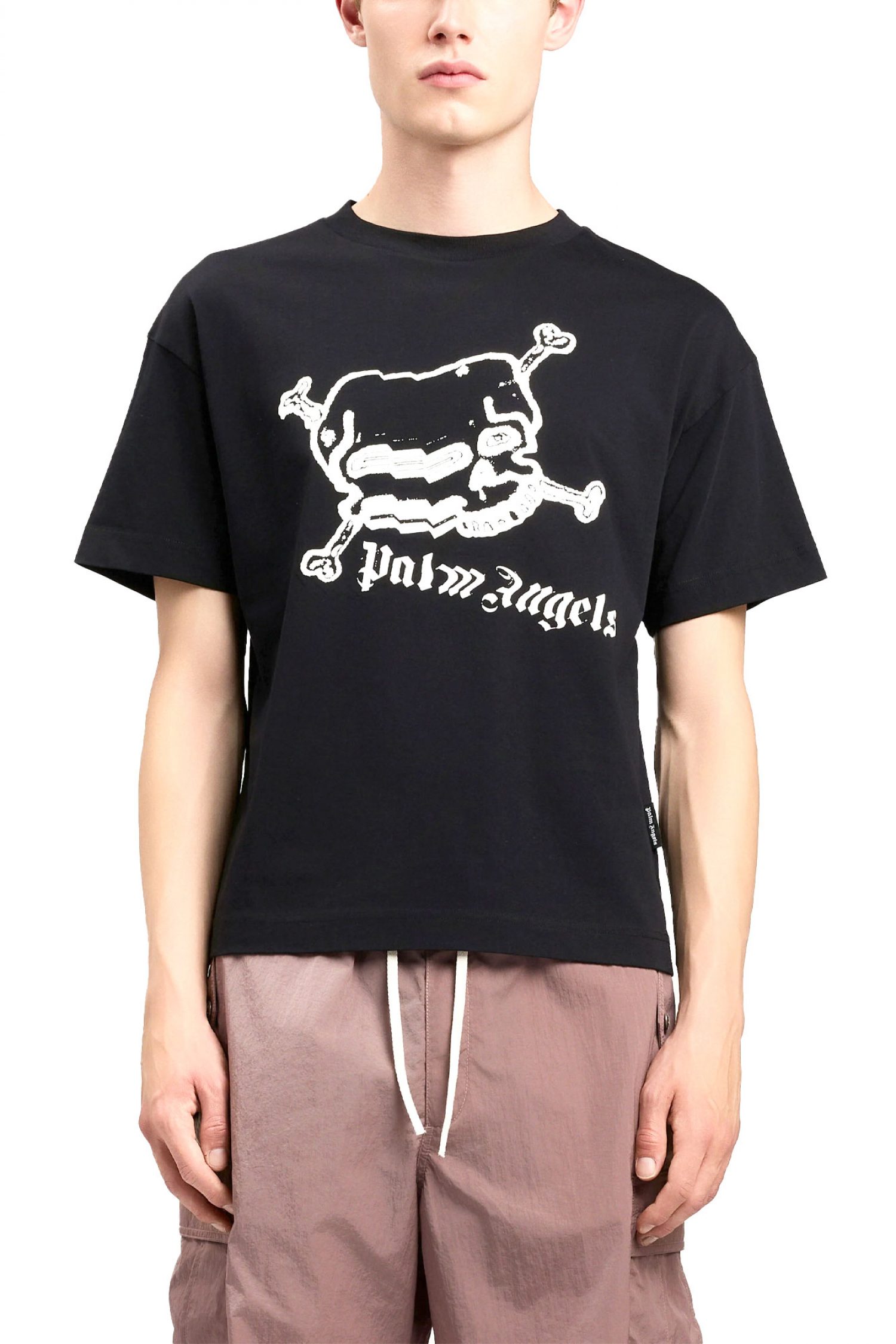 PALM ANGELS T-SHIRT SKULL REGULAR TEE ΜΑΥΡΟ