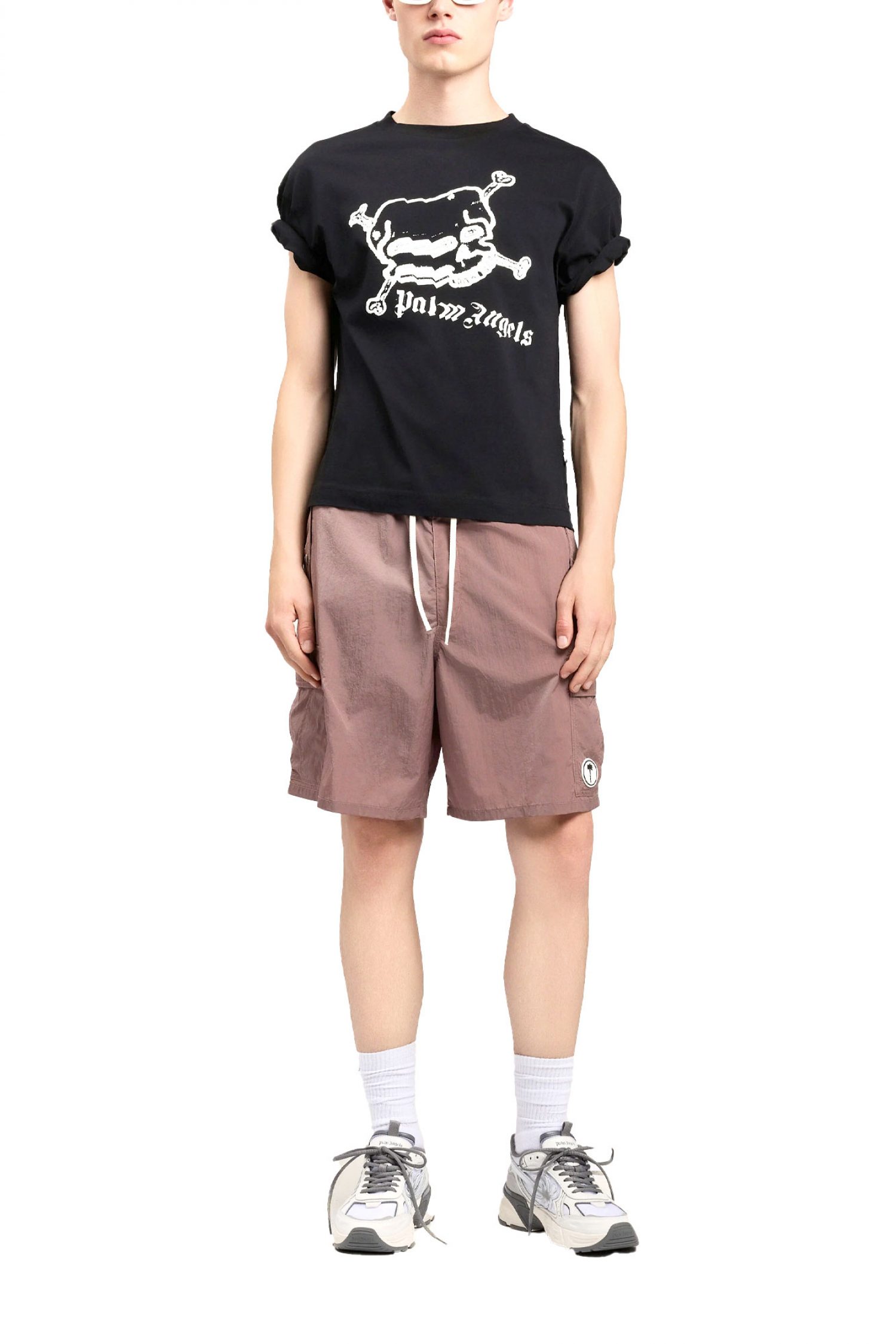 PALM ANGELS T-SHIRT SKULL REGULAR TEE ΜΑΥΡΟ