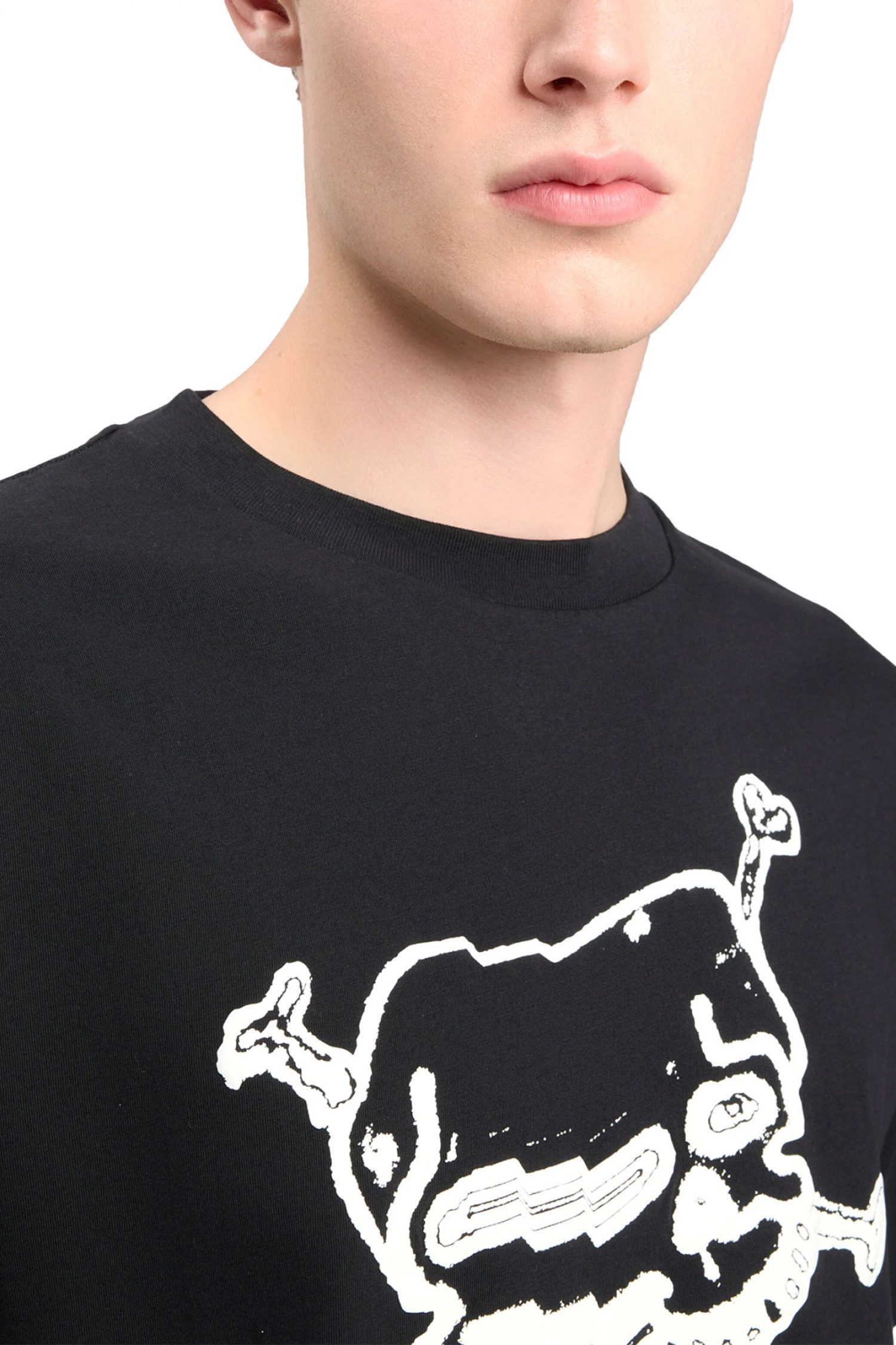 PALM ANGELS T-SHIRT SKULL REGULAR TEE ΜΑΥΡΟ