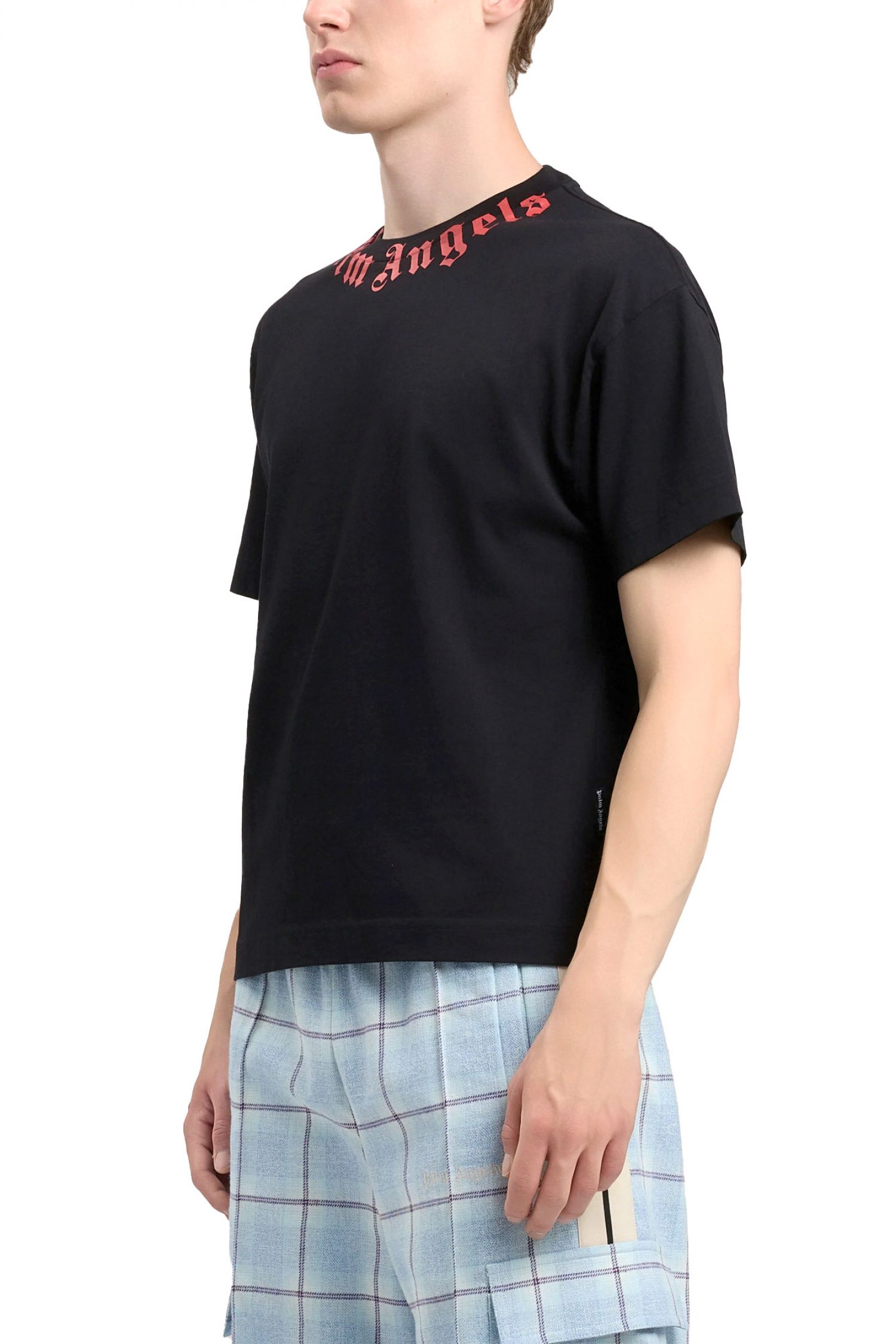 PALM ANGELS T-SHIRT M NECK LOGO REGULAR TEE ΜΑΥΡΟ φωτογραφία