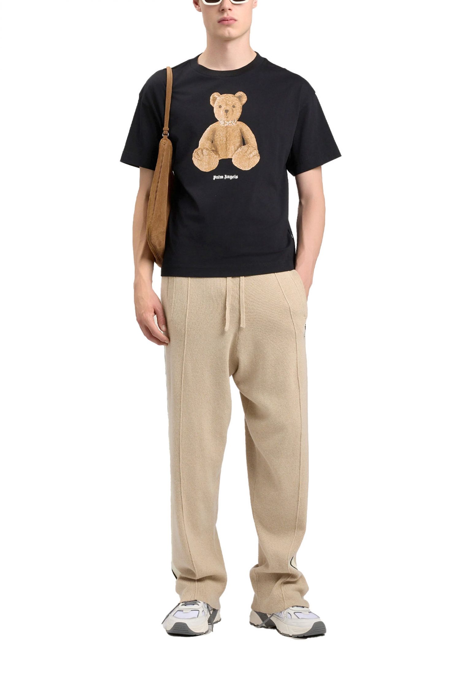 PALM ANGELS T-SHIRT BEAR REGULAR TEE ΜΑΥΡΟ