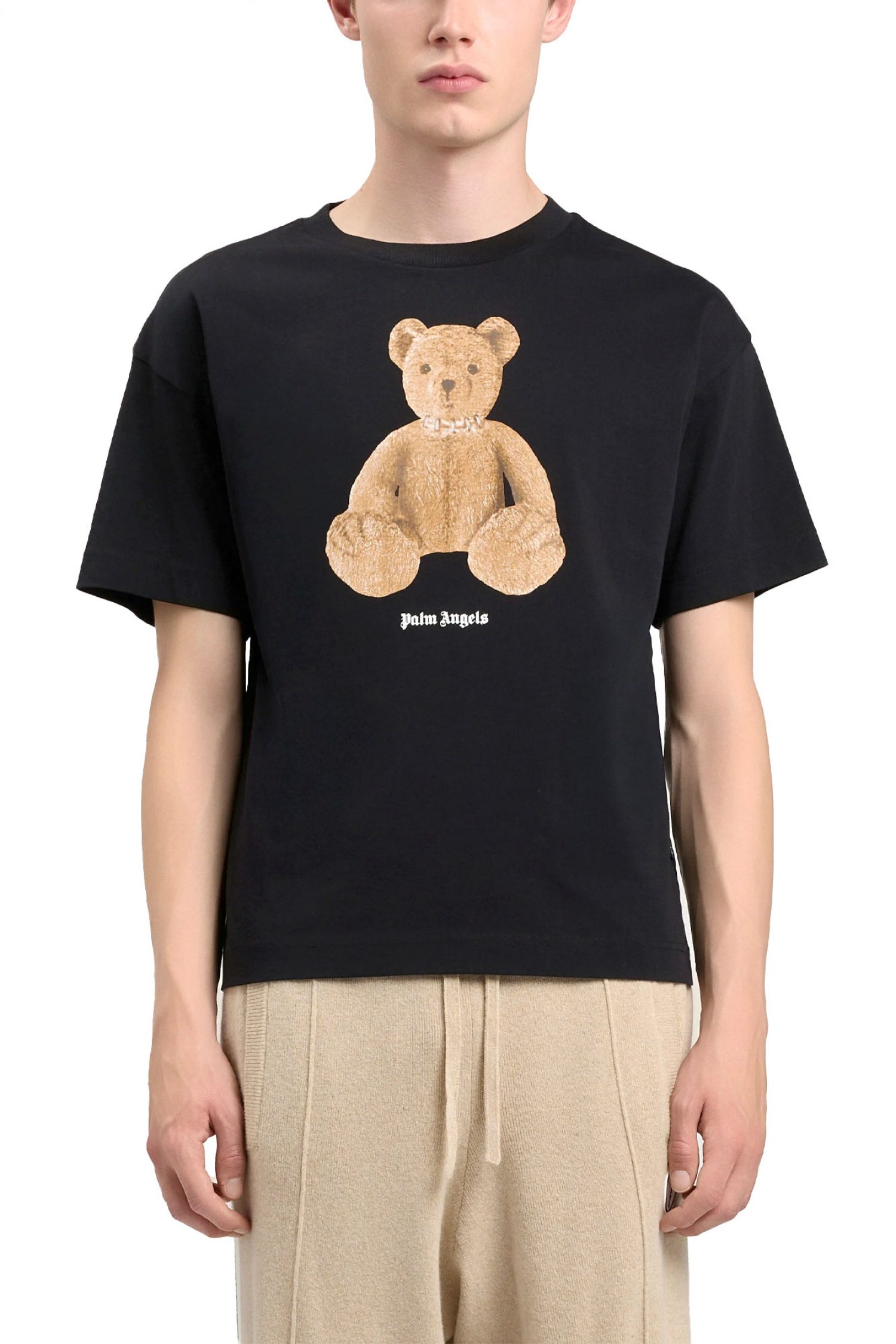 PALM ANGELS T-SHIRT BEAR REGULAR TEE ΜΑΥΡΟ