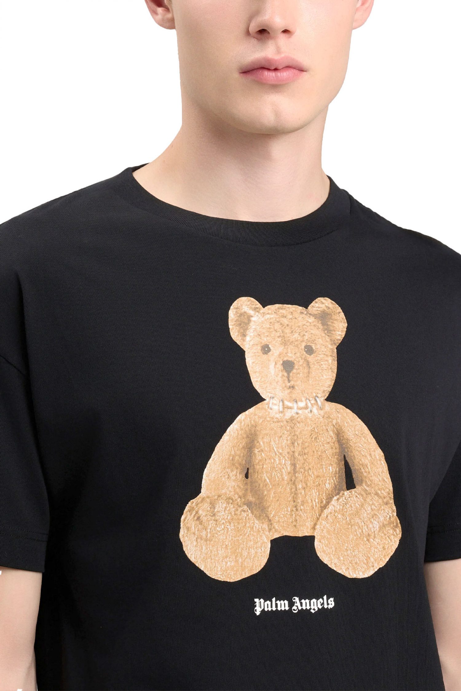 PALM ANGELS T-SHIRT BEAR REGULAR TEE ΜΑΥΡΟ