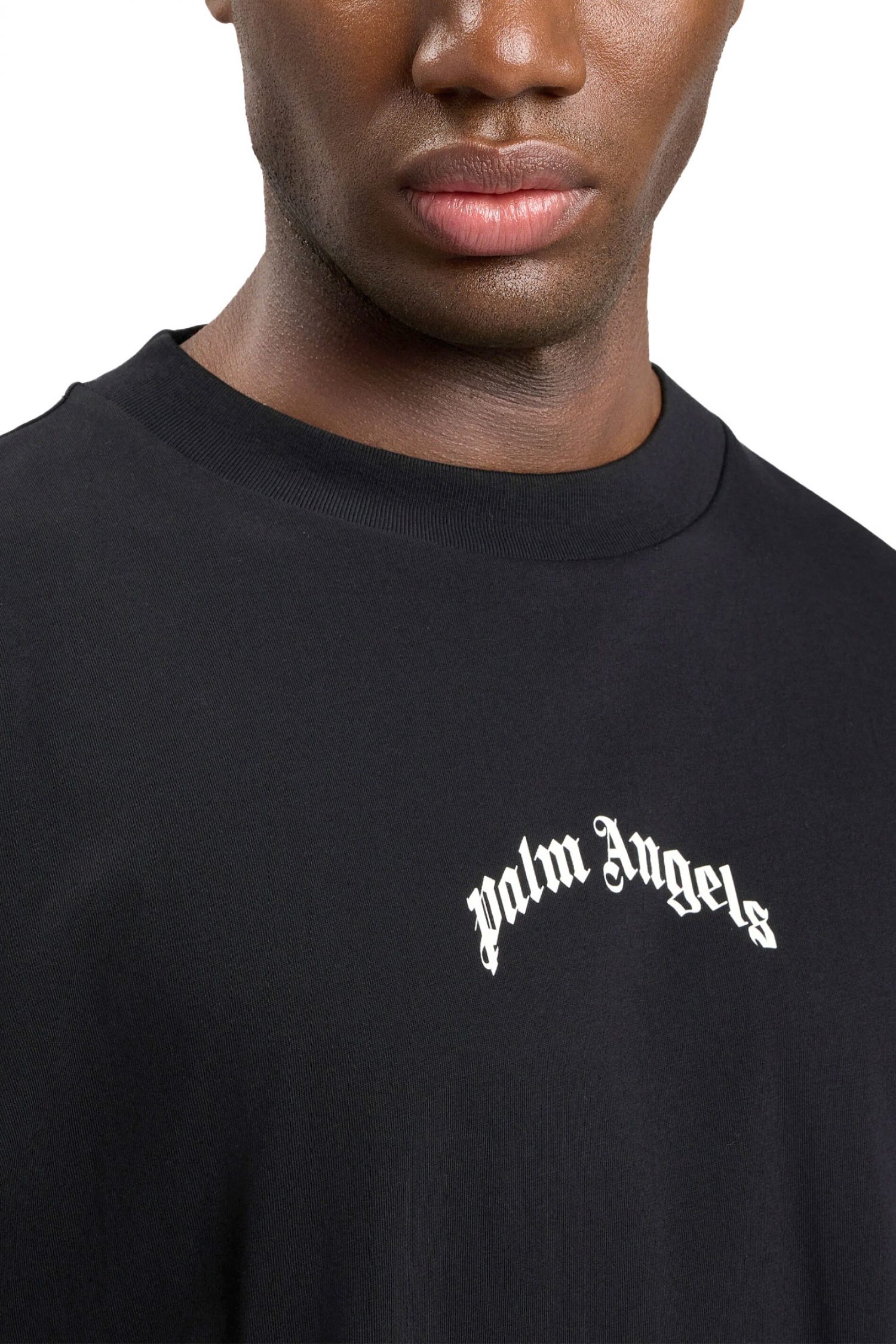 PALM ANGELS T-SHIRT M CLASSIC LOGO OVER TEE ΜΑΥΡΟ