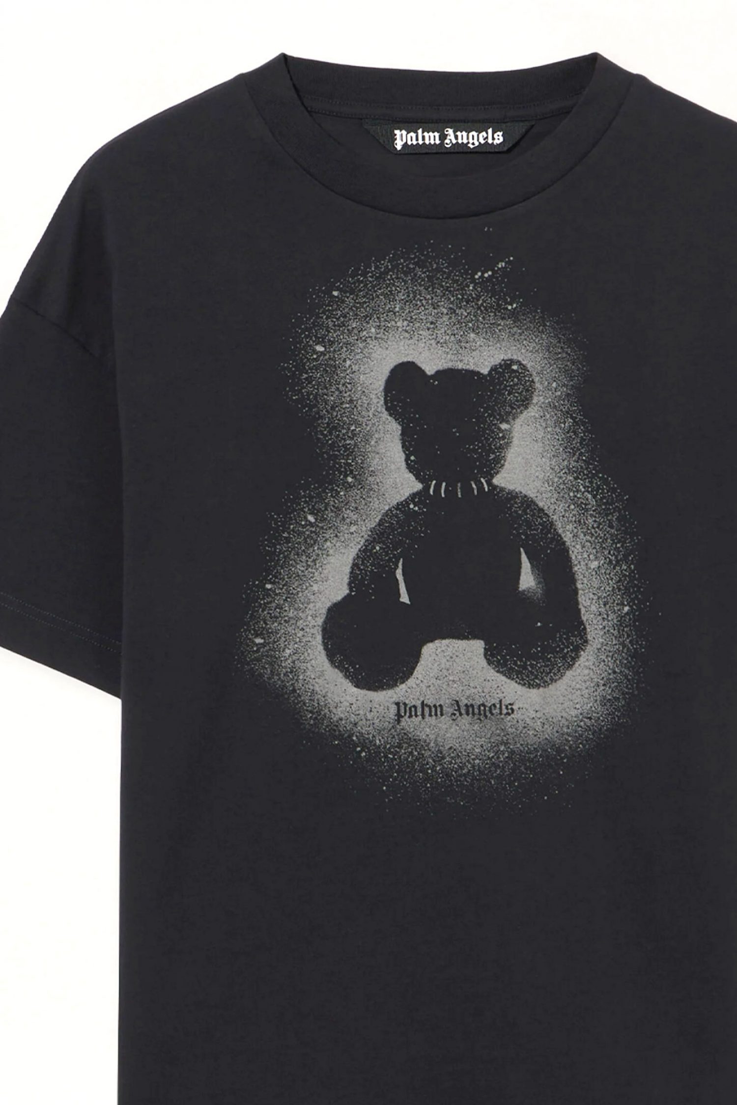 PALM ANGELS T-SHIRT SPRAY BEAR OVER TEE ΜΑΥΡΟ