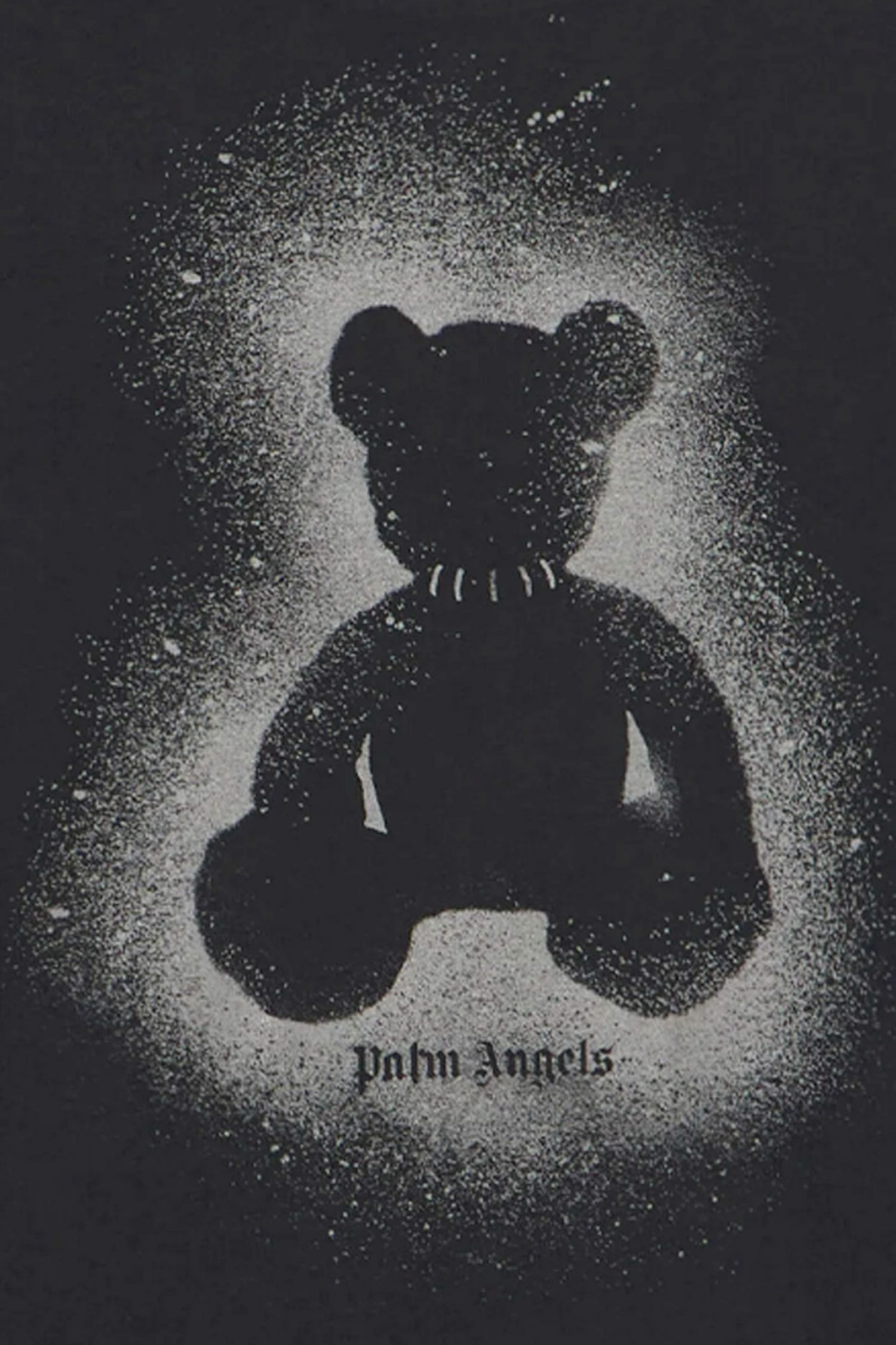 PALM ANGELS T-SHIRT SPRAY BEAR OVER TEE ΜΑΥΡΟ