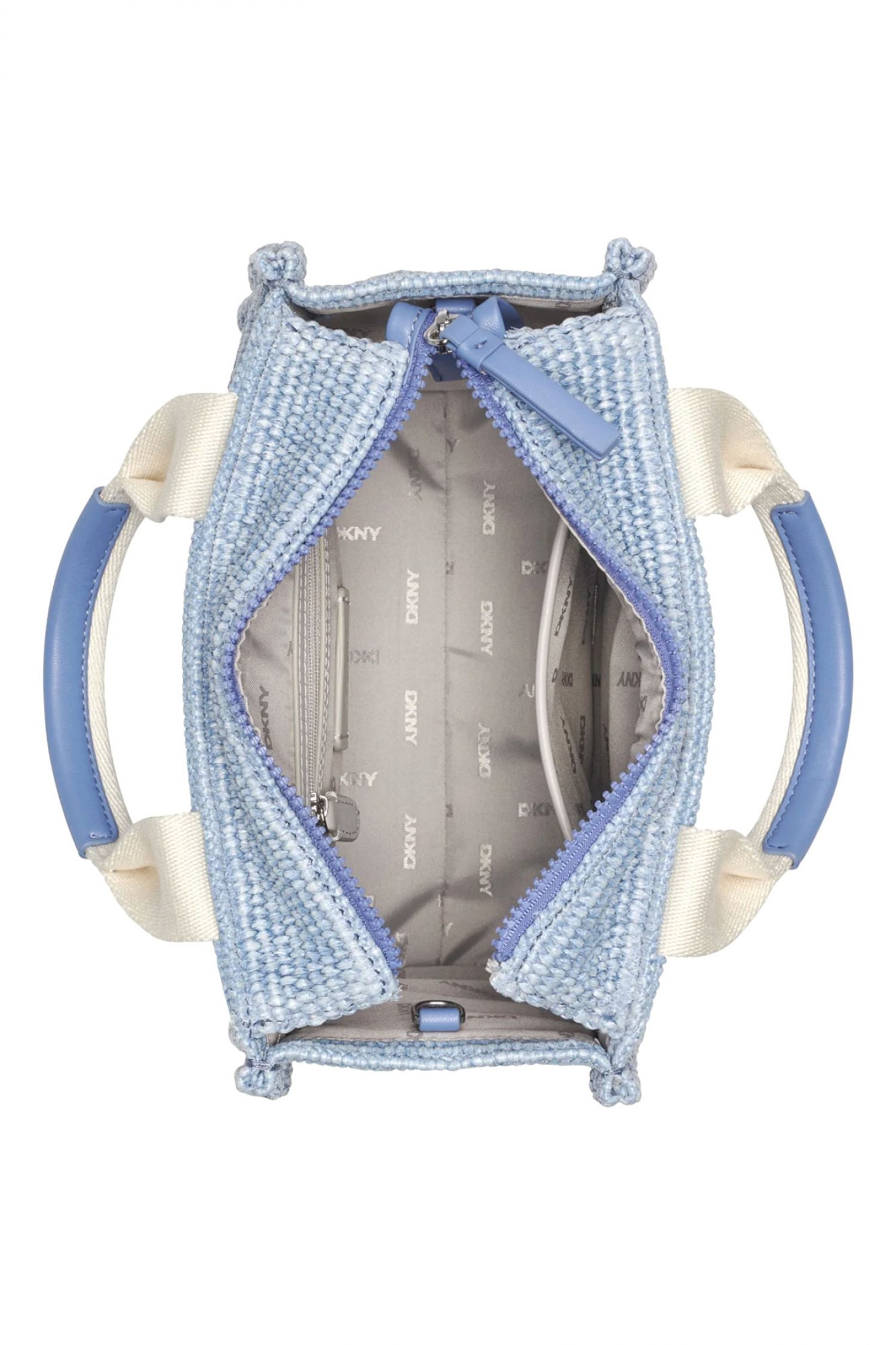 DKNY ΤΣΑΝΤΑ ΧΕΙΡΟΣ/CROSSBODY HADLEE SM TOTE ΨΑΘΙΝΗ LOGO ΣΙΕΛ