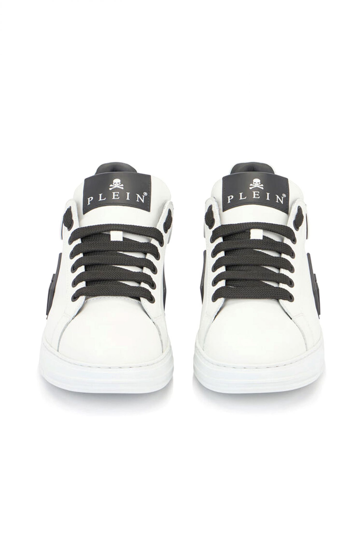 PHILIPP PLEIN ΠΑΠΟΥΤΣΙΑ SNEAKERS LOW-TOP PHANTOM KICK$ ΛΕΥΚΟ-ΜΑΥΡΟ