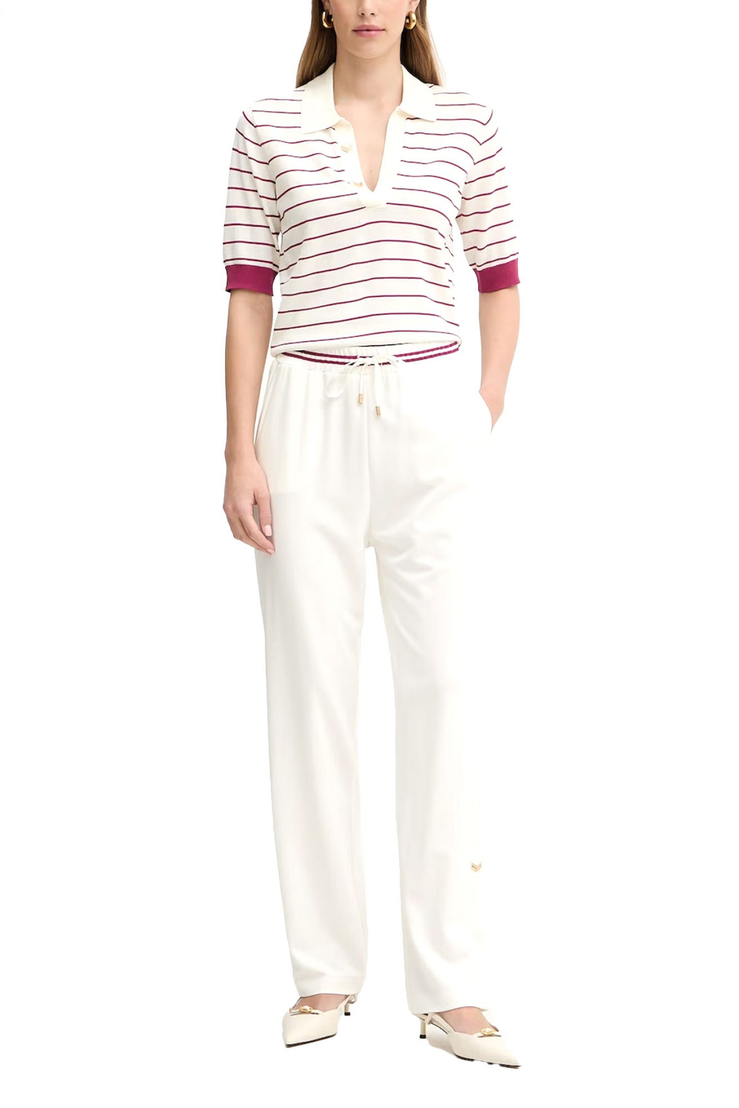 LIU-JO BETTER POLO ΠΛΕΚΤΟ ΡΙΓΕ ΛΕΠΤΟΜΕΡΕΙΕΣ ΜΕΤΑΛΛΙΚΕΣ ΕΚΡΟΥ-ΦΟΥΞΙΑ