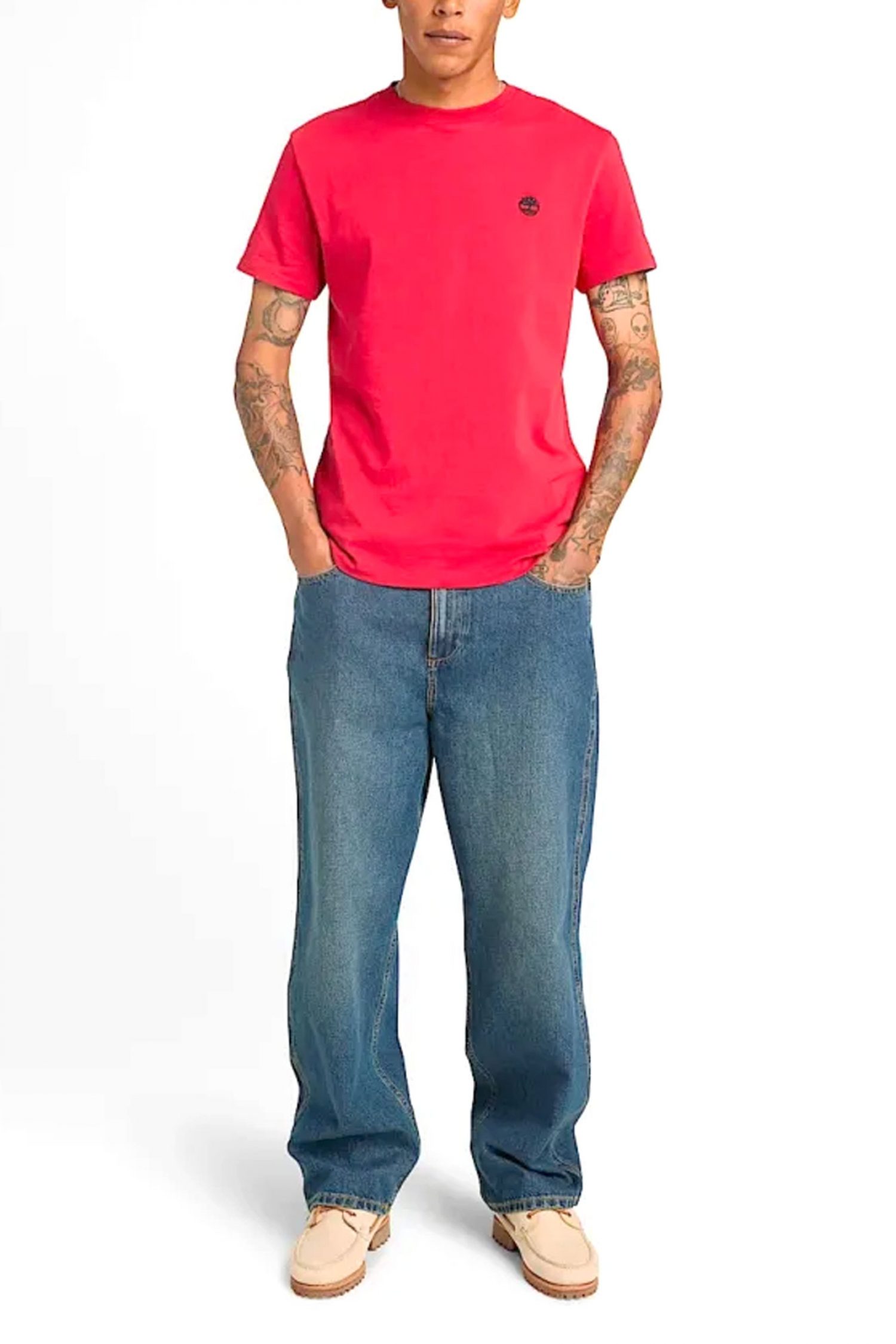 TIMBERLAND T-SHIRT CREW NECK DUN-RIVER SLIM FIT ΚΟΡΑΛΙ