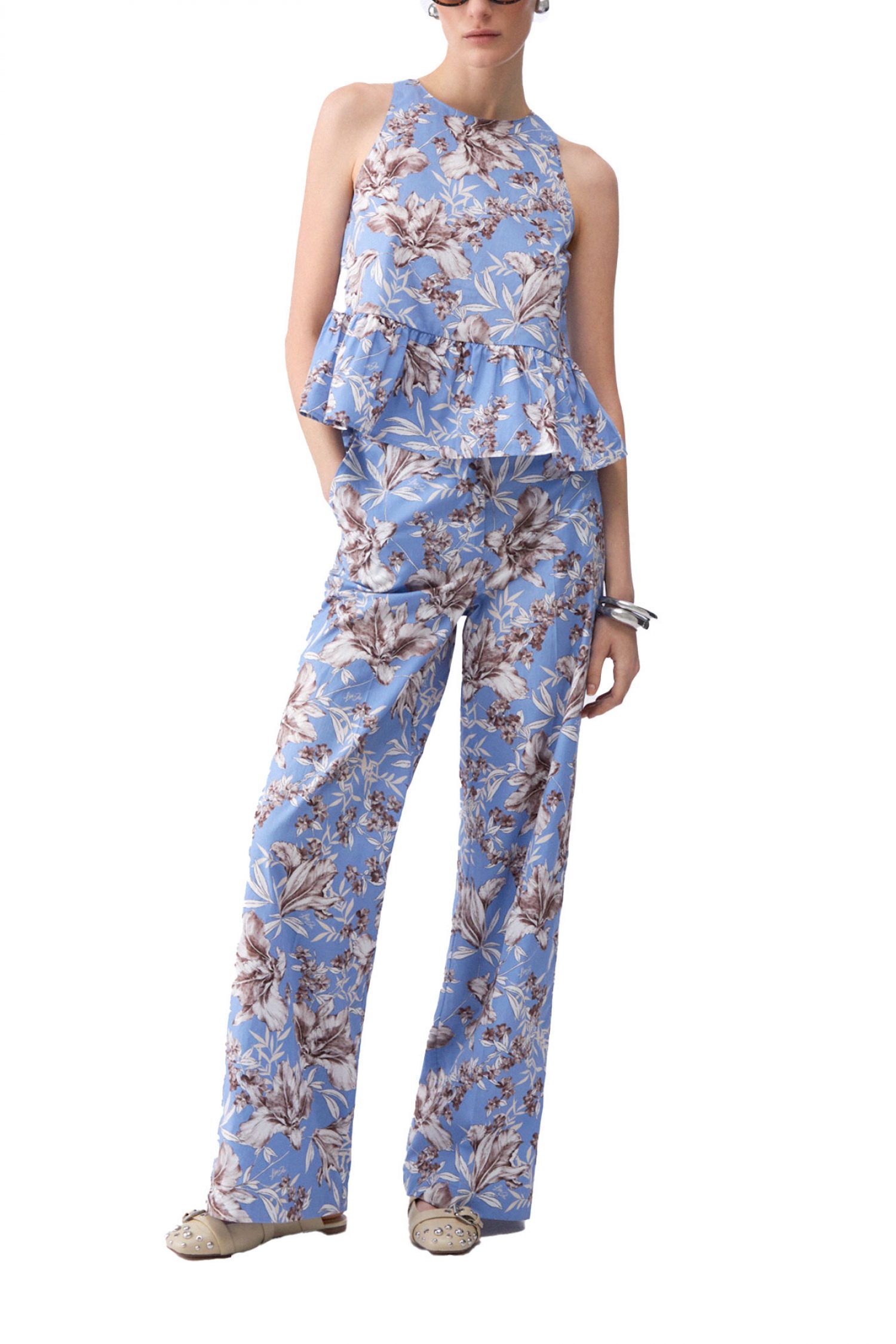 LIU-JO ΠΑΝΤΕΛΟΝΙ FLORAL ΣΙΕΛ