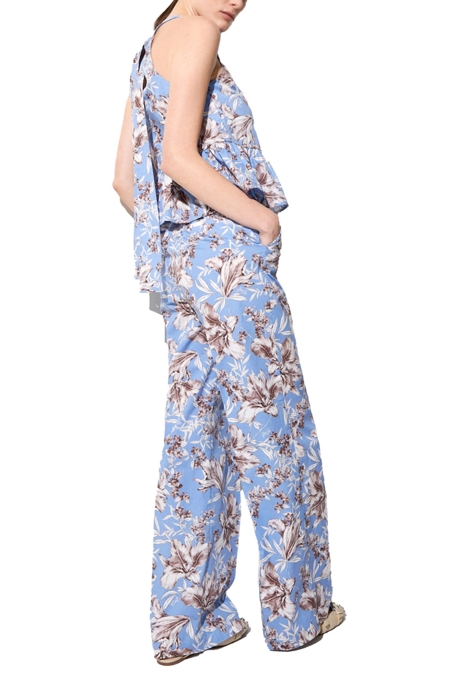 LIU-JO ΠΑΝΤΕΛΟΝΙ FLORAL ΣΙΕΛ